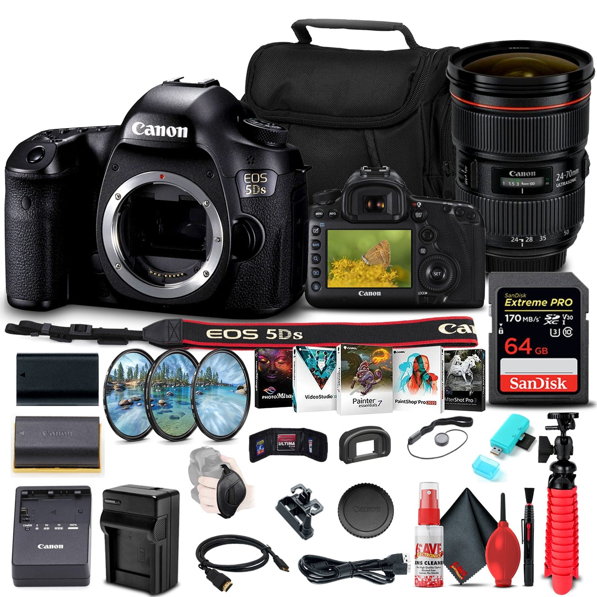 Canon EOS 5DS DSLR Camera Body Only 0581C002 + Canon Lens Graphic Bundle Canon