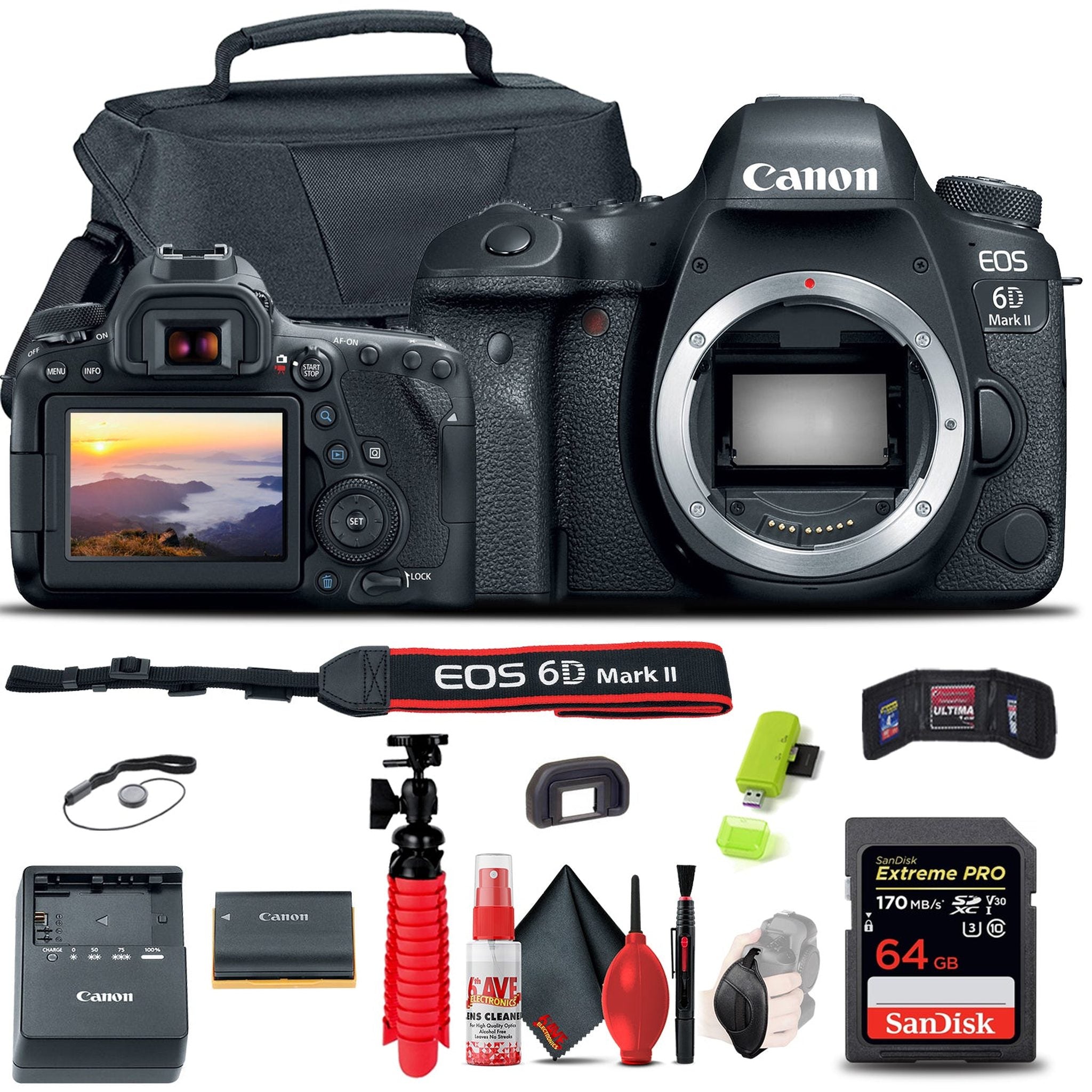 Canon EOS 6D Mark II DSLR Camera 1897C002 Travel Vlogger Bundle Canon