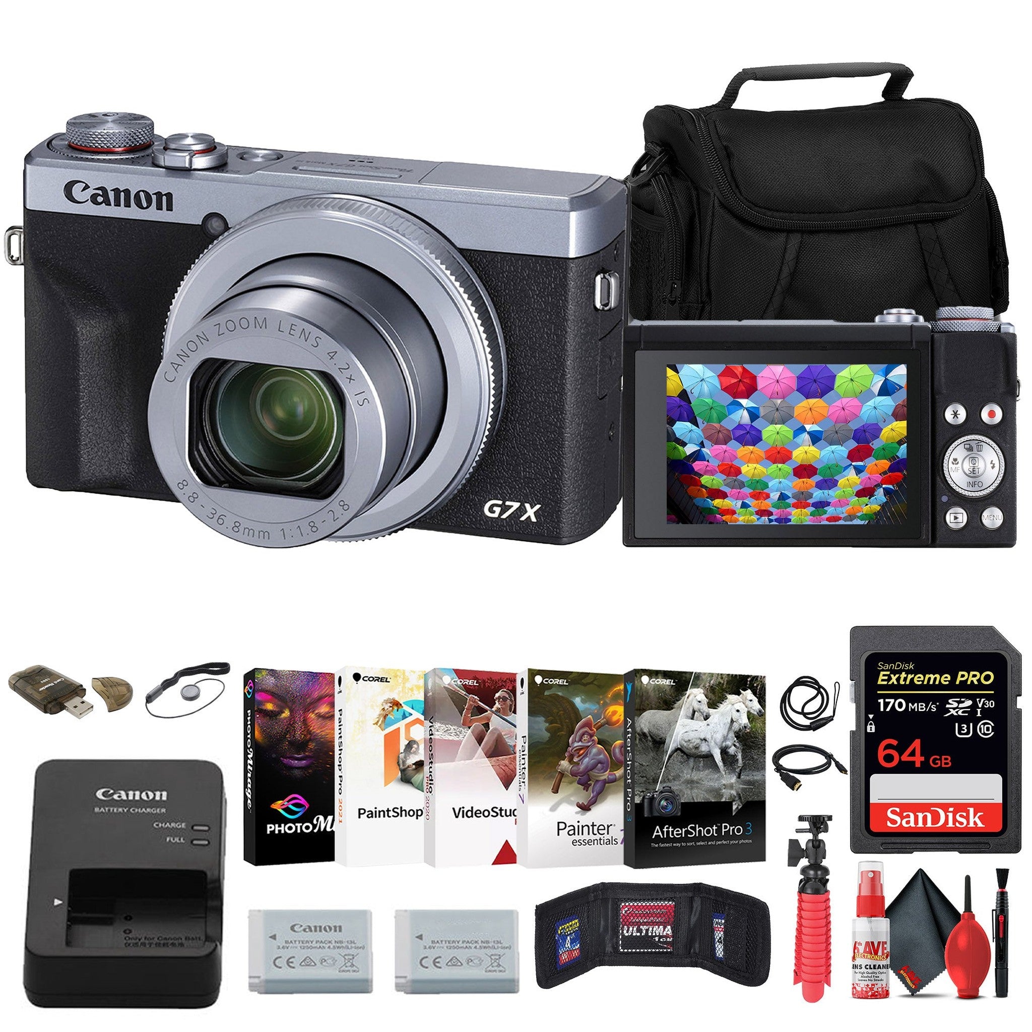 Canon PowerShot G7 X Mark III Digital Camera + 64GB Card + Battery + More Canon