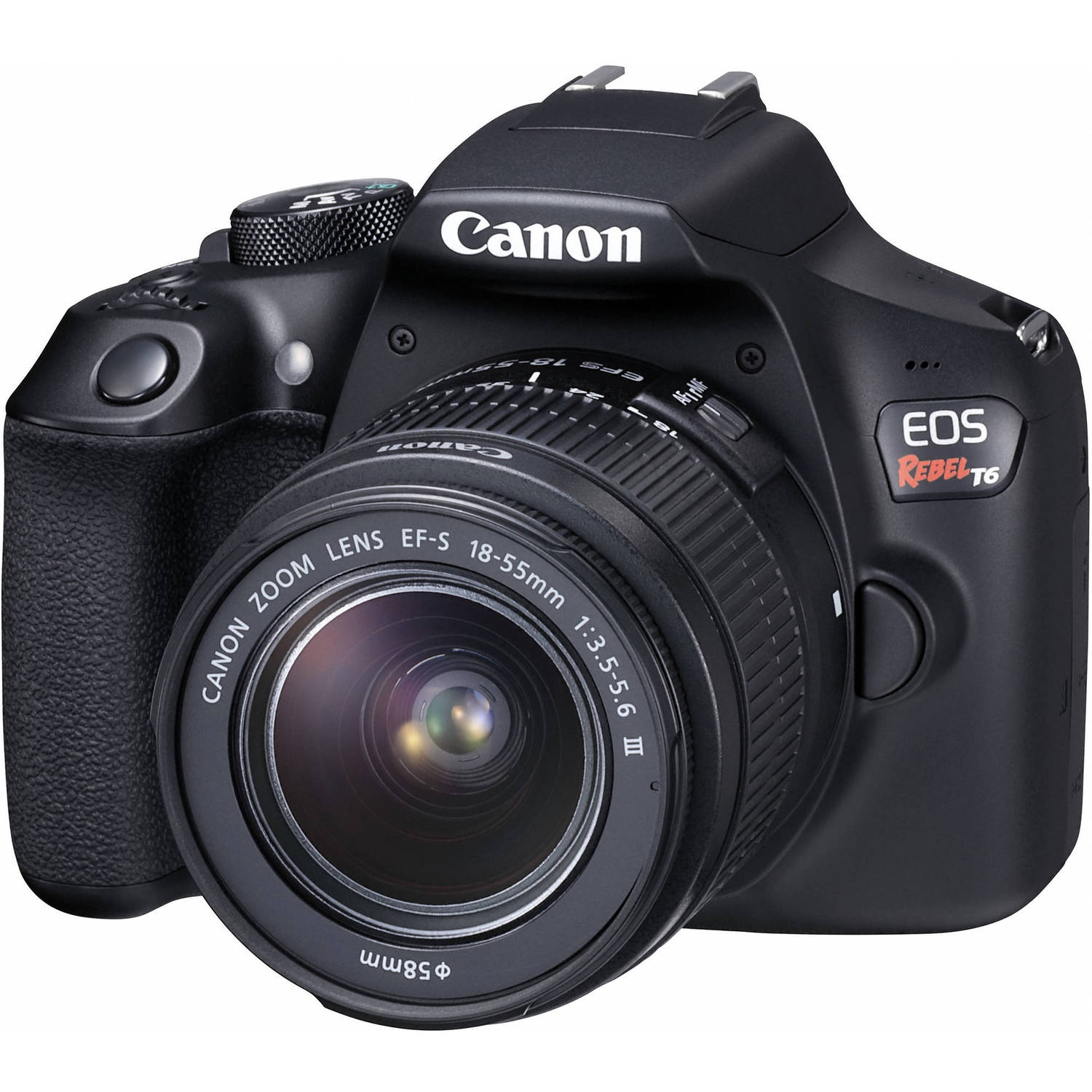 Canon EOS Rebel T6 DSLR Camera with 18-55mm Lens 1159C003 W/Bag, Extra Battery, LED Light, Mic, Filters and More - Adv Canon