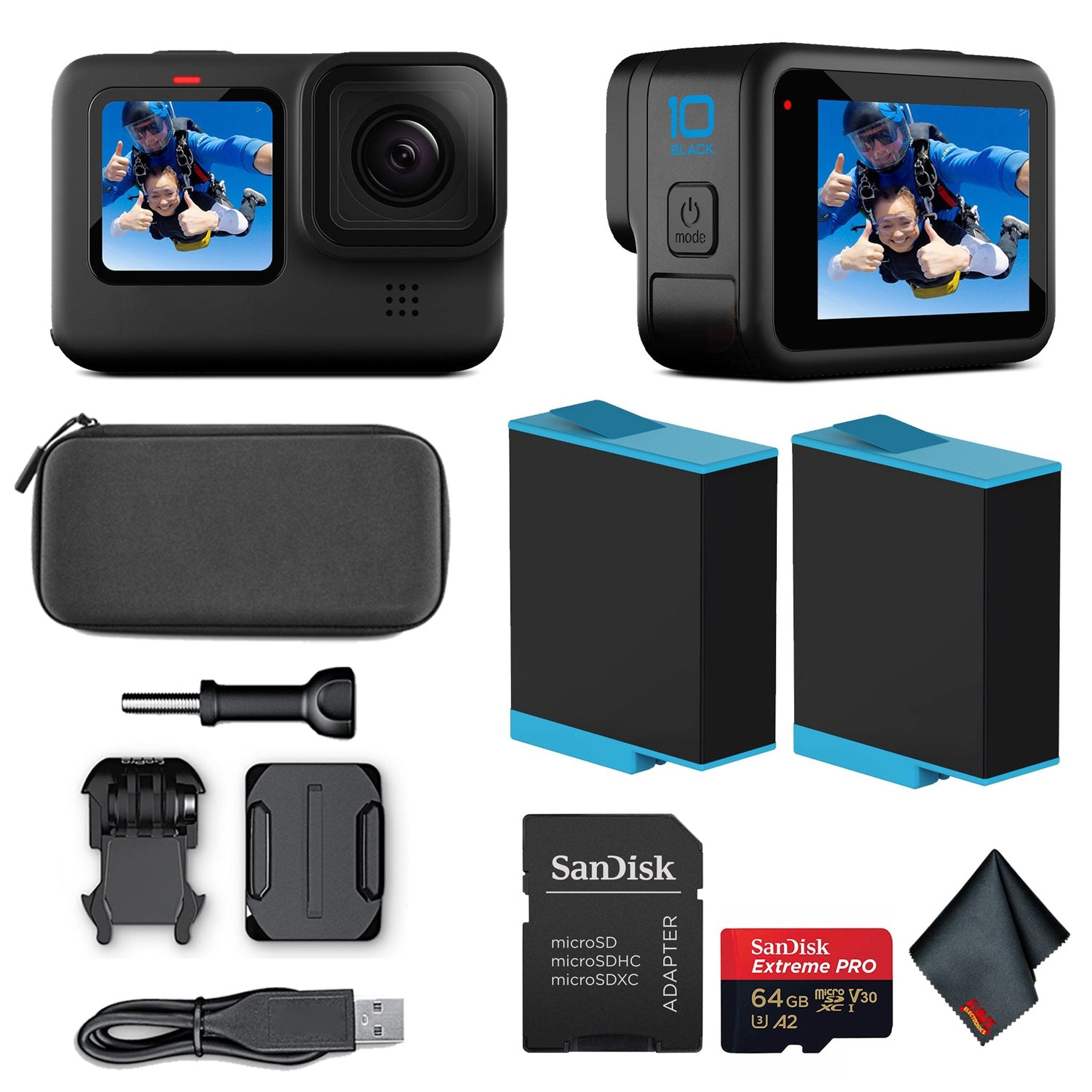 GoPro HERO10 - Waterproof Action Camera With + 64GB Card and Extra Battery GoPro