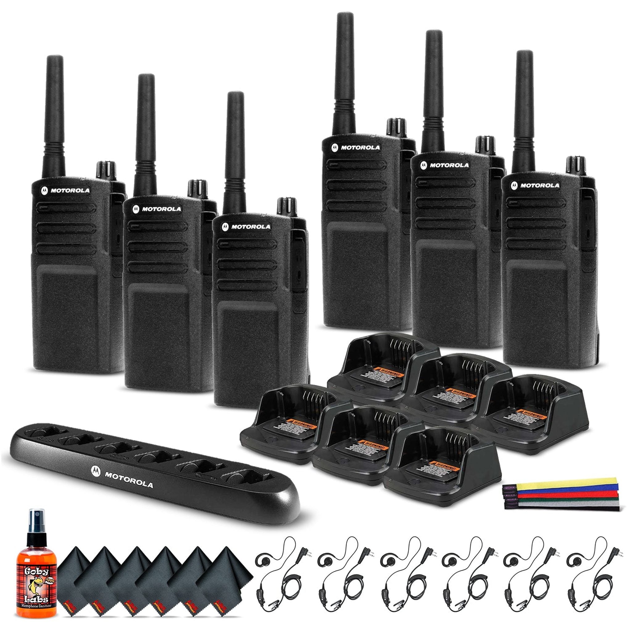 6 x Motorola RMU2040 On-Site 2-Way Radio (RMU2040) - 6 Pack With Mics  Supreme Bundle