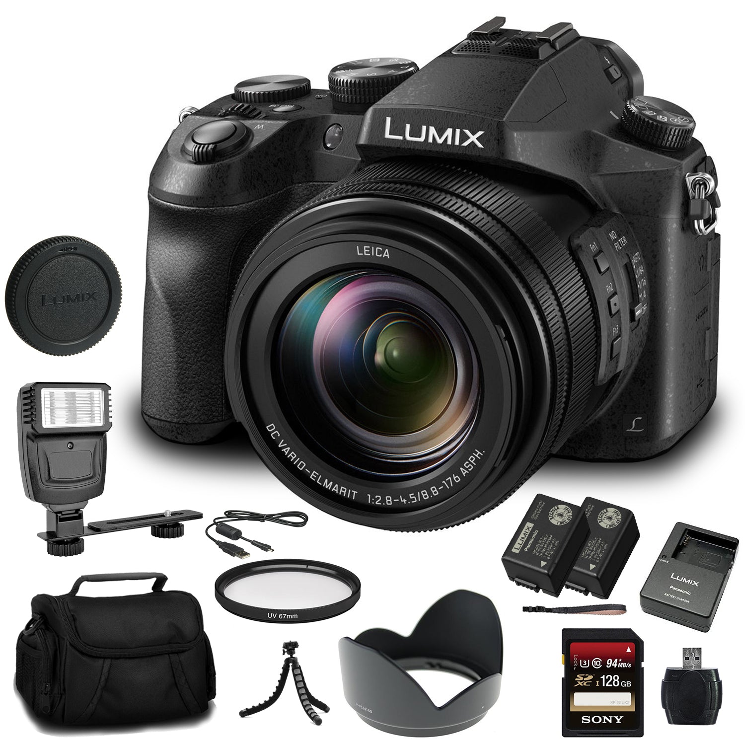 Panasonic Lumix DMC-FZ2500 Digital Camera DMC-FZ2500 - 128 GB Card Bundle Panasonic