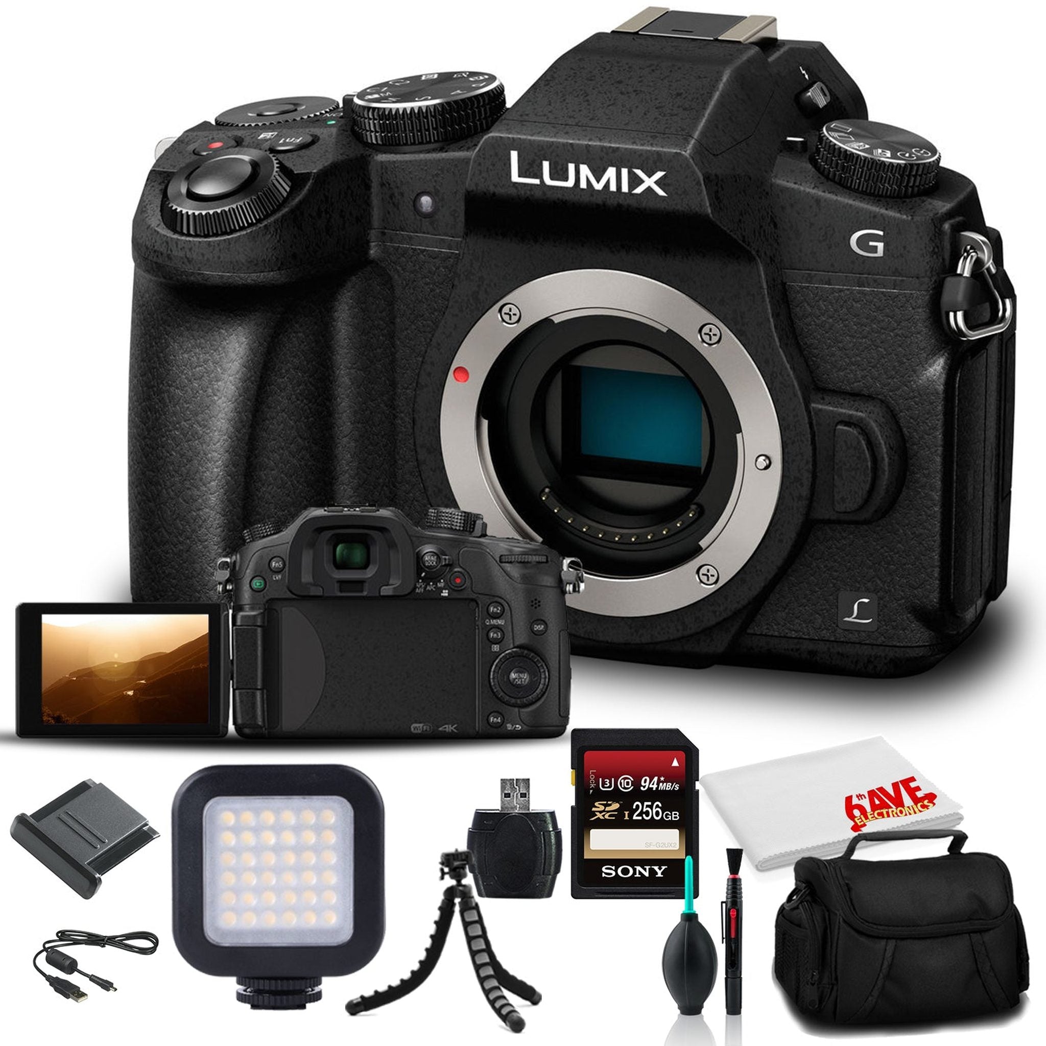 Panasonic Lumix DMC-G85 Mirrorless Digital Camera Body DMC-G85MK - Portable LED Bundle Panasonic