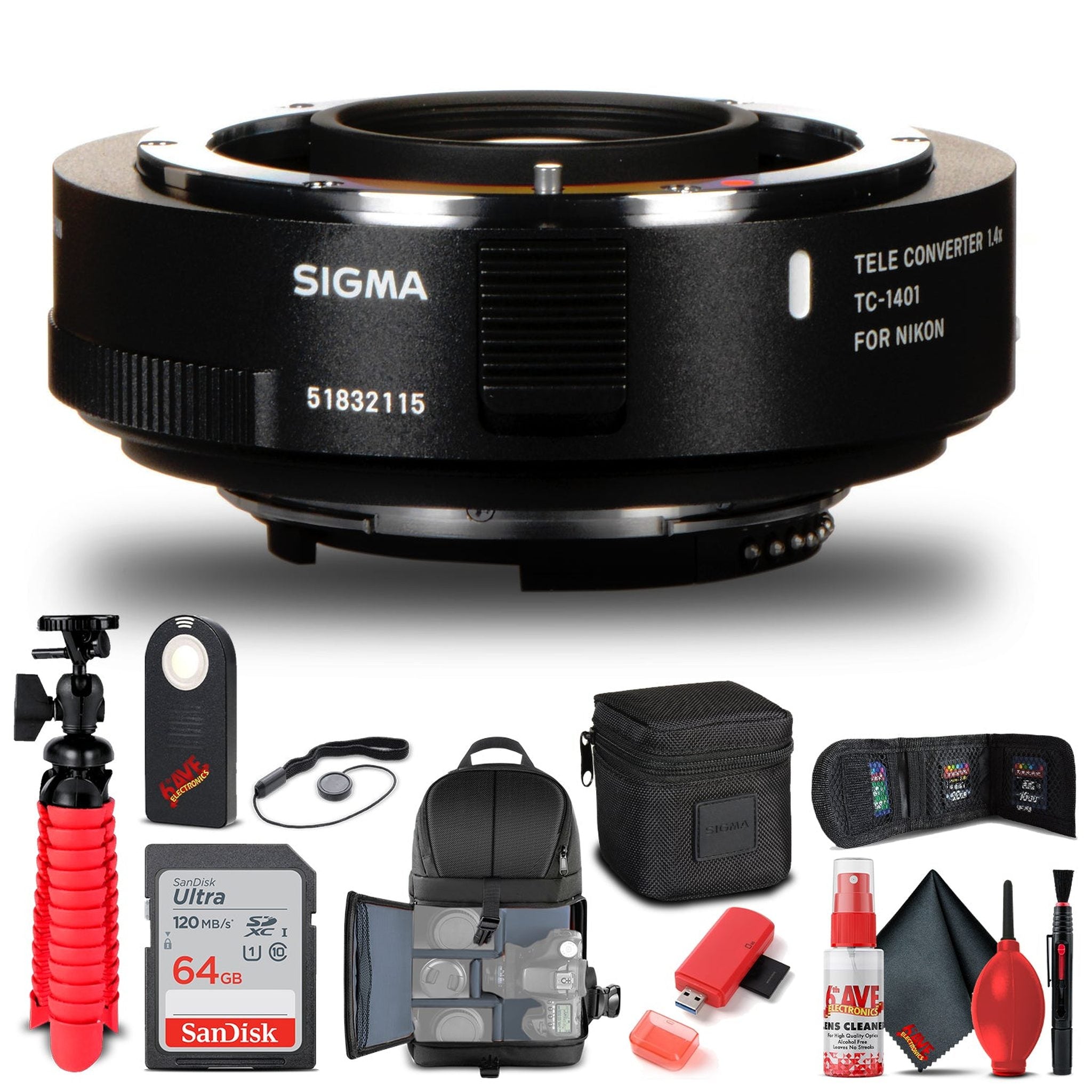 Sigma TC-1401 1.4x Teleconverter for Nikon F 879306 Bundle Sigma