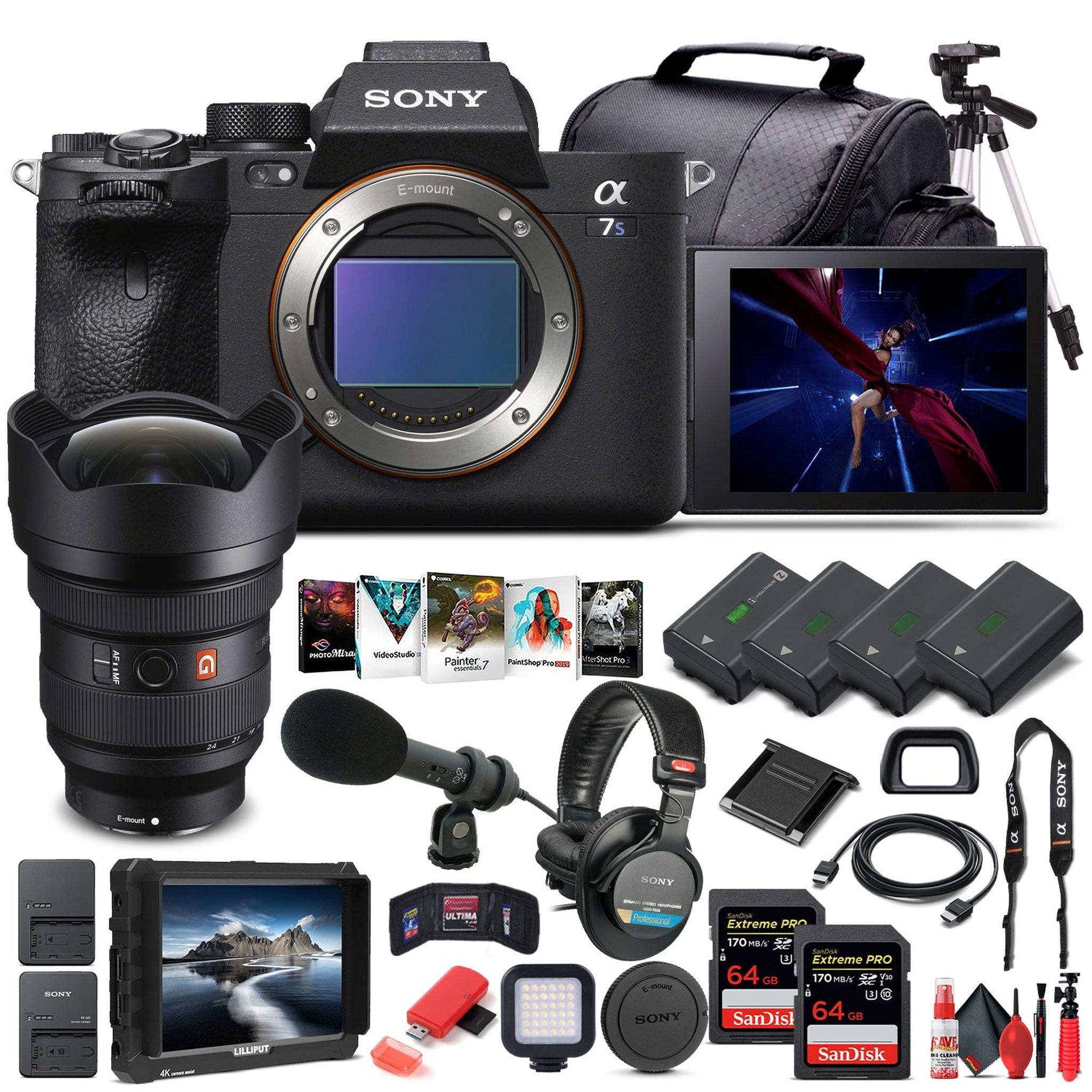 Sony Alpha a7S III Mirrorless Camera W/ Sony FE 12-24mm Lens - Pro Bundle Sony