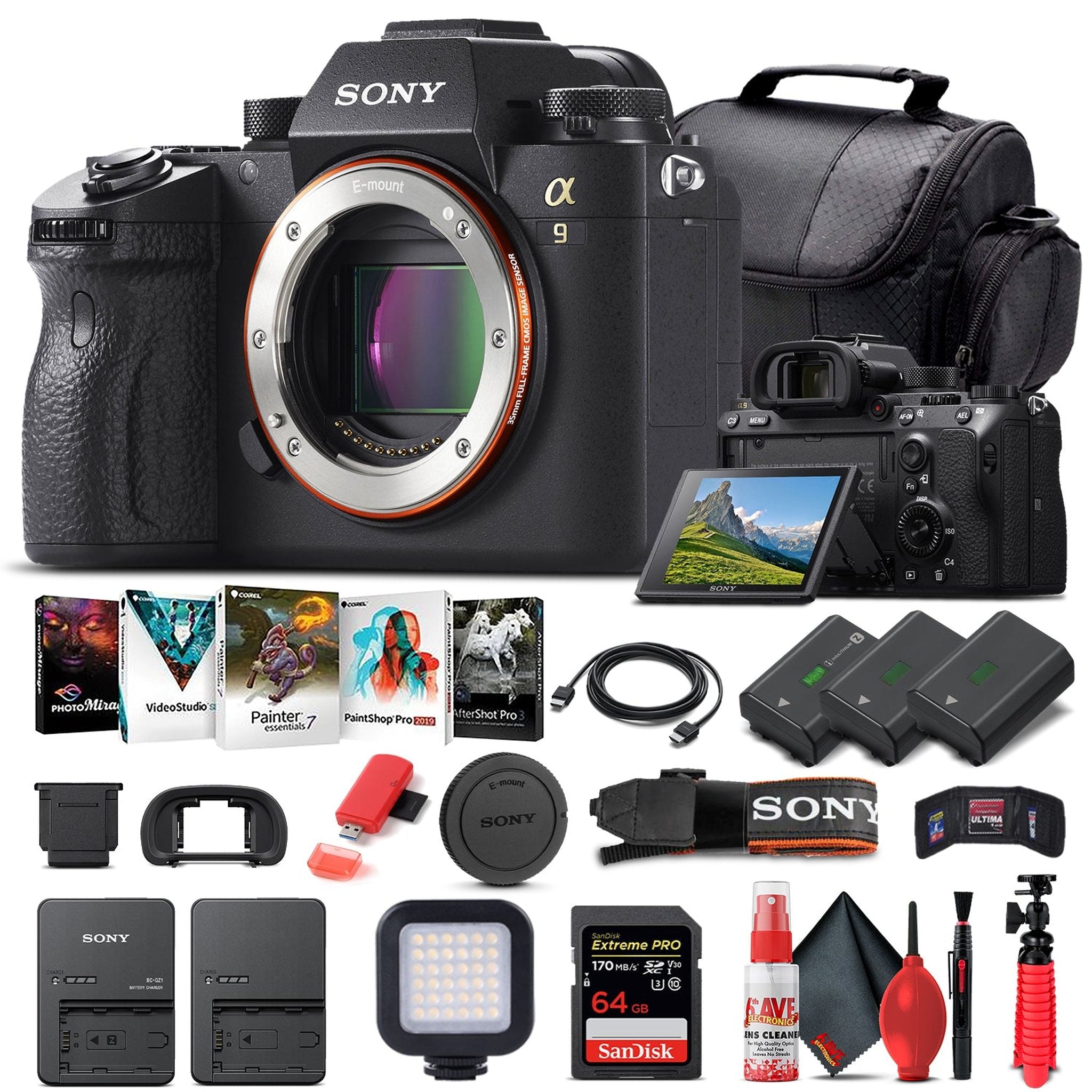 Sony Alpha a9 Mirrorless Camera Body Only ILCE9/B - Advanced Bundle Sony