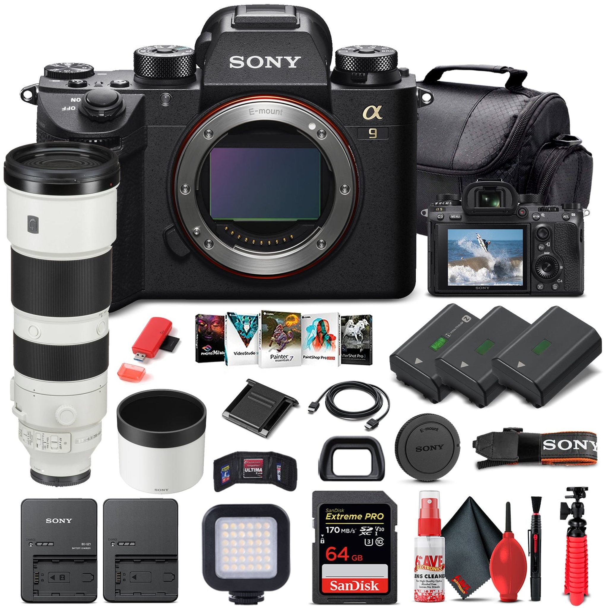 Sony Alpha a9 II Mirrorless Camera W/ Sony FE 200-600mm Lens - Advanced Bundle Sony