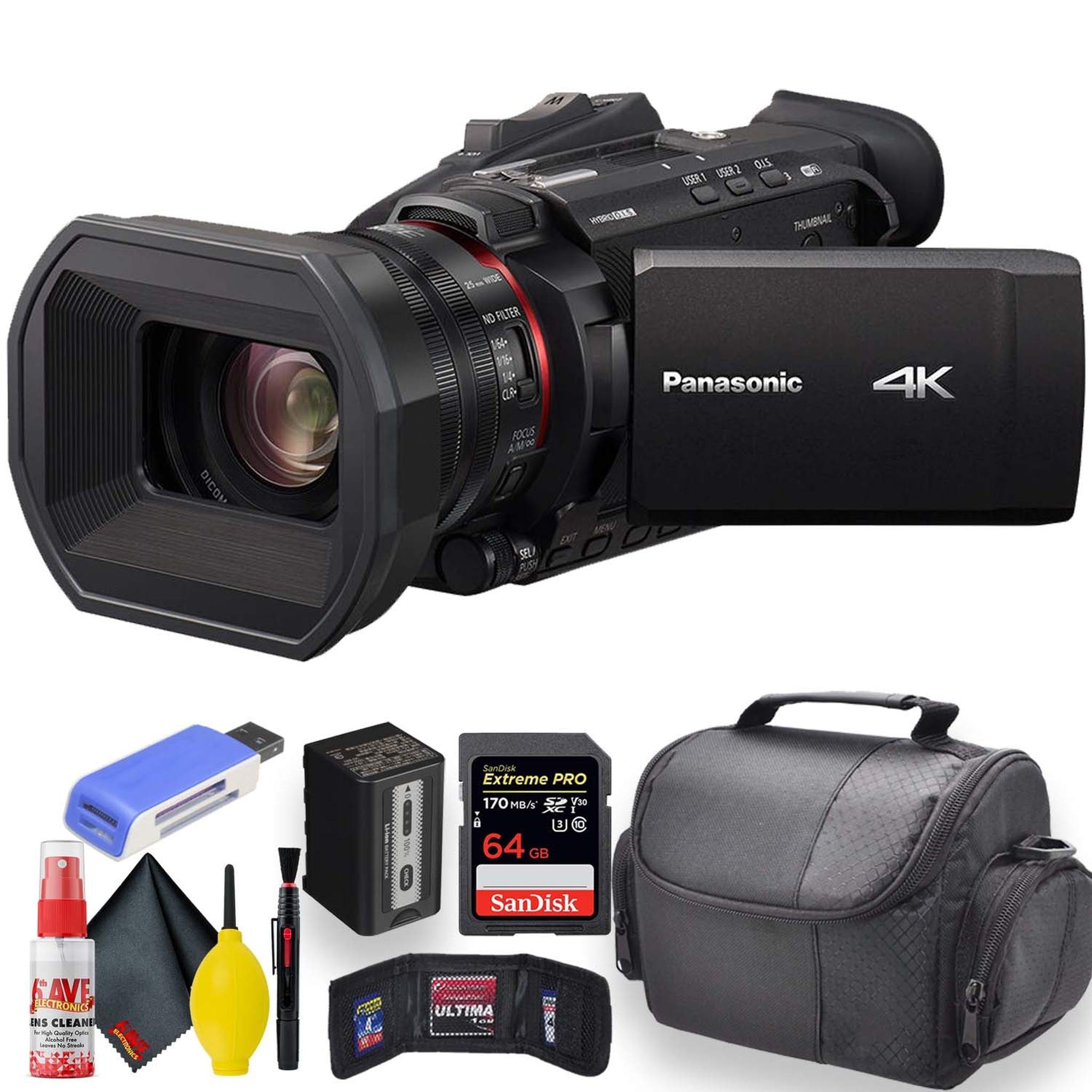 Panasonic HC-X1500 4K Professional Camcorder W/ 24x Optical Zoom -Starter Bundle Panasonic