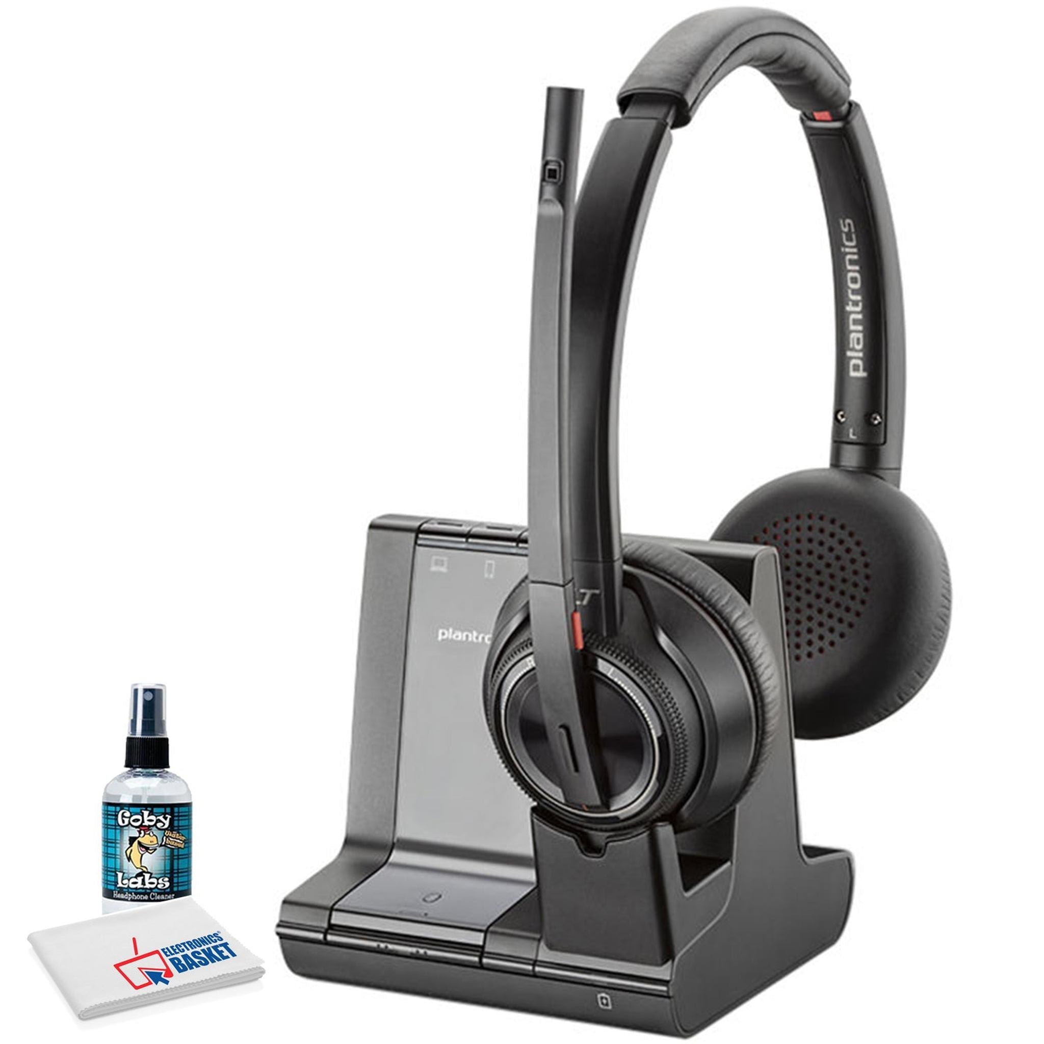 Plantronics Savi 8220 Wireless DECT Headset System 207325-01 with Cleaning Set Plantronics