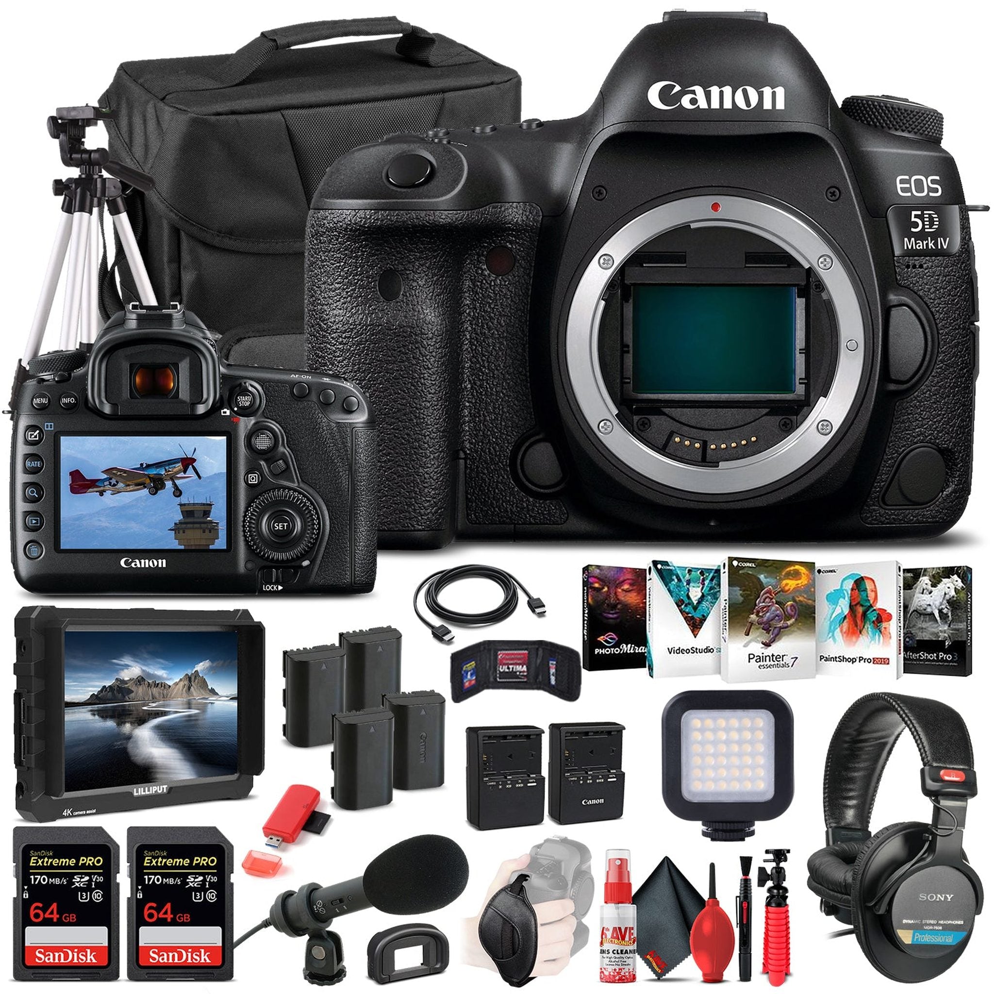 Canon EOS 5D Mark IV DSLR Camera Body Only 1483C002 - Pro Bundle Canon