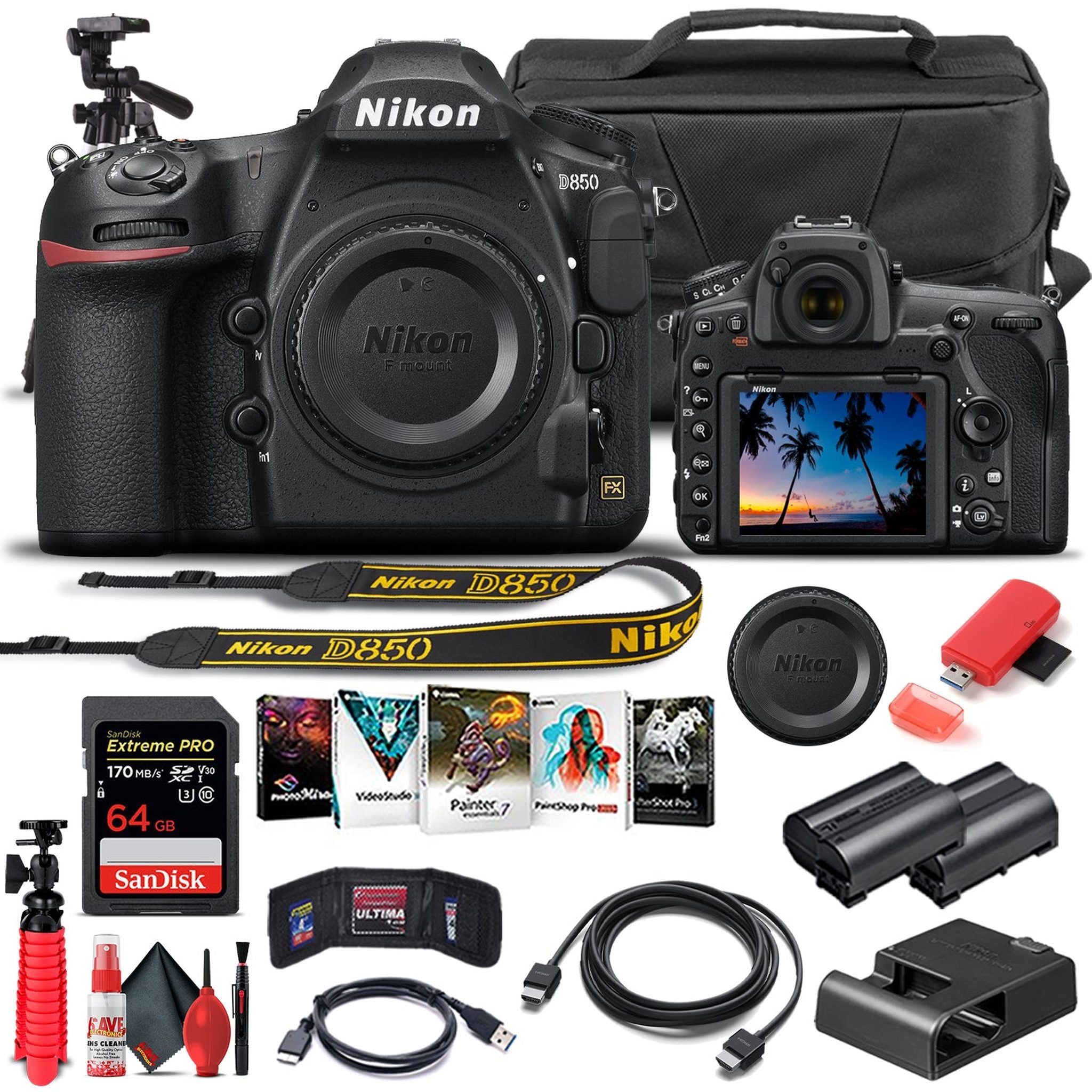 Nikon D850 DSLR Camera Body Only 1585 - Basic Bundle Nikon