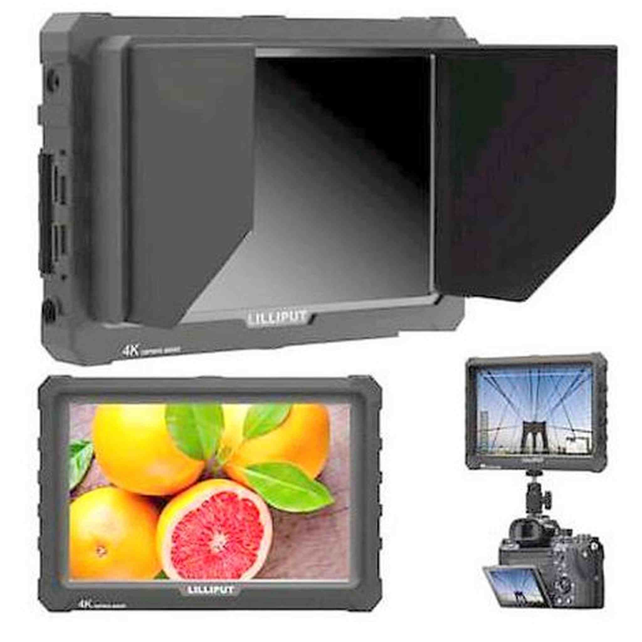 LILLIPUT 7 inch A7S Black 1920x1200 IPS On Camera Monitor with 4K HDMI Input Output Field Monitor Lilliput