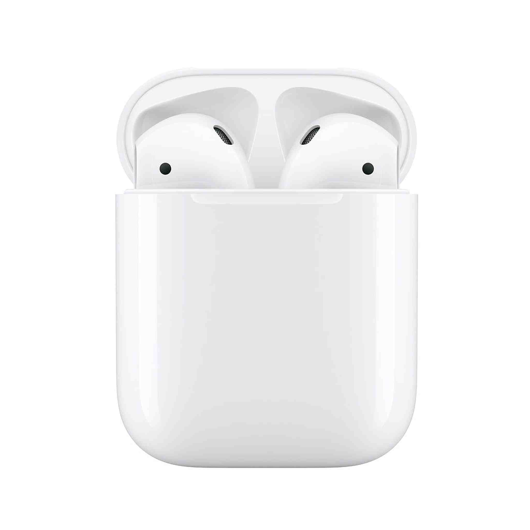 Apple AirPods with Charging Case (2nd Gen) Bundle with Velcro Cable Ties + USB Wall & Car Charger