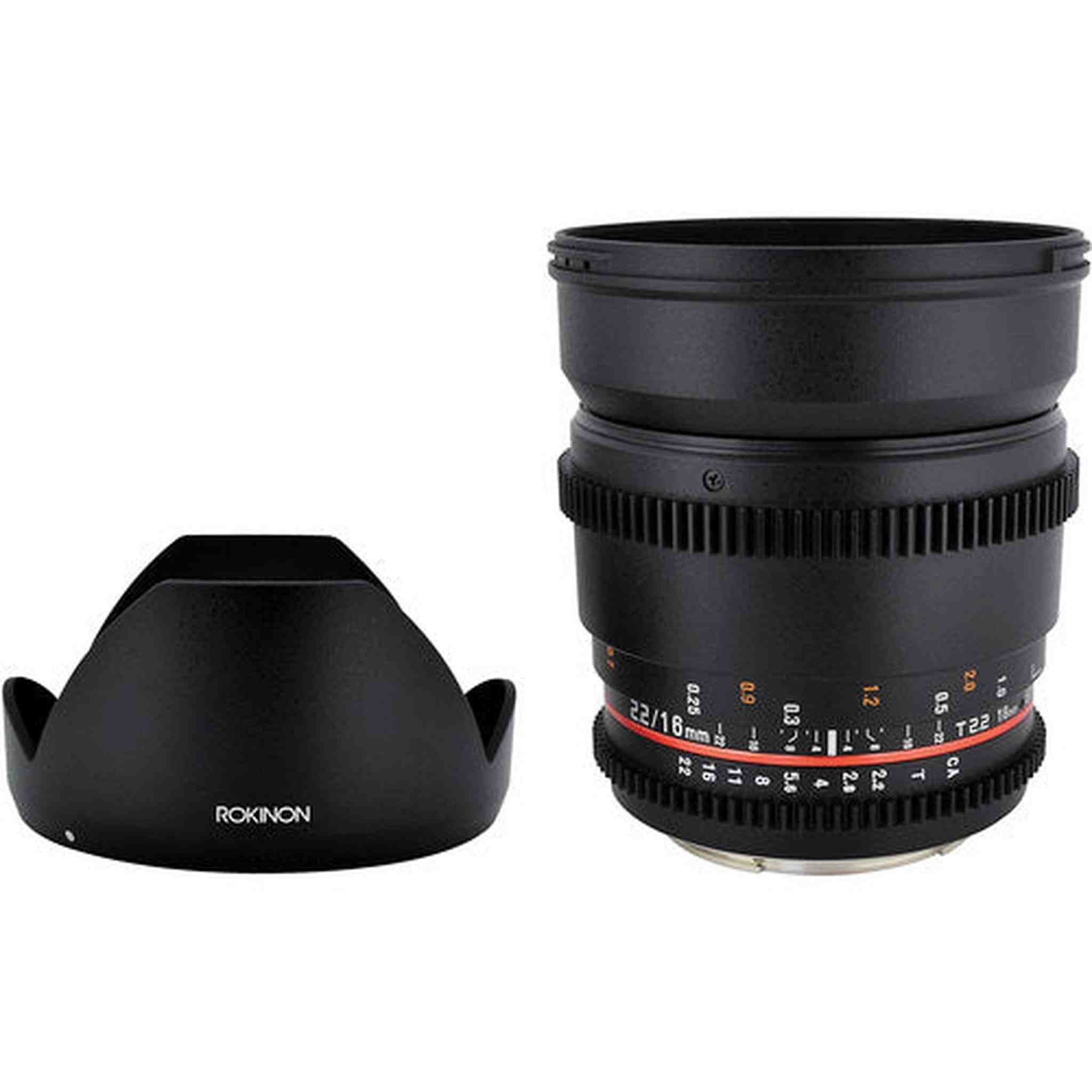 Rokinon CV16M-N 16mm T2.2 Cine Wide Angle Lens for Nikon F Mount Cameras Rokinon