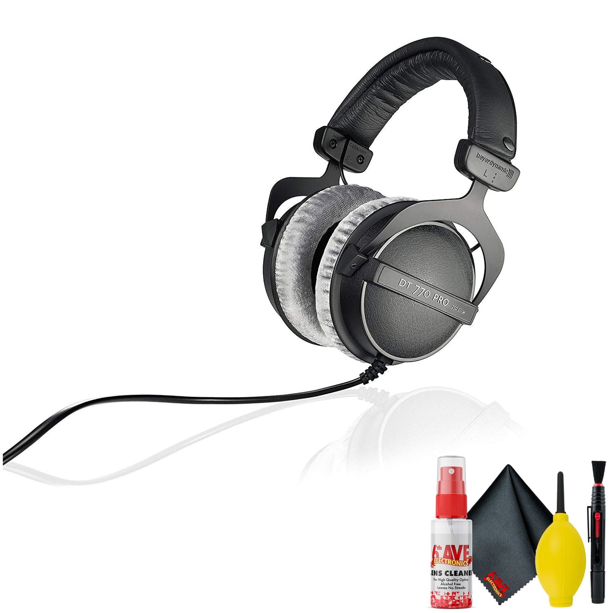 Beyerdynamic DT 770 PRO 250 Ohm Studio Headphone - Goby Labs Headphone Cleaner - Microfiber Cleaning Cloth Beyerdynamic