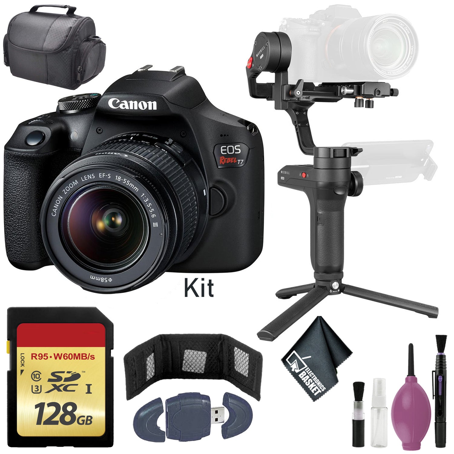 Zhiyun-Tech WEEBILL LAB Handheld Stabilizer - EOS Rebel T7 EF-S 18-55mm IS II Kit - 128GB Case Zhiyun-Tech