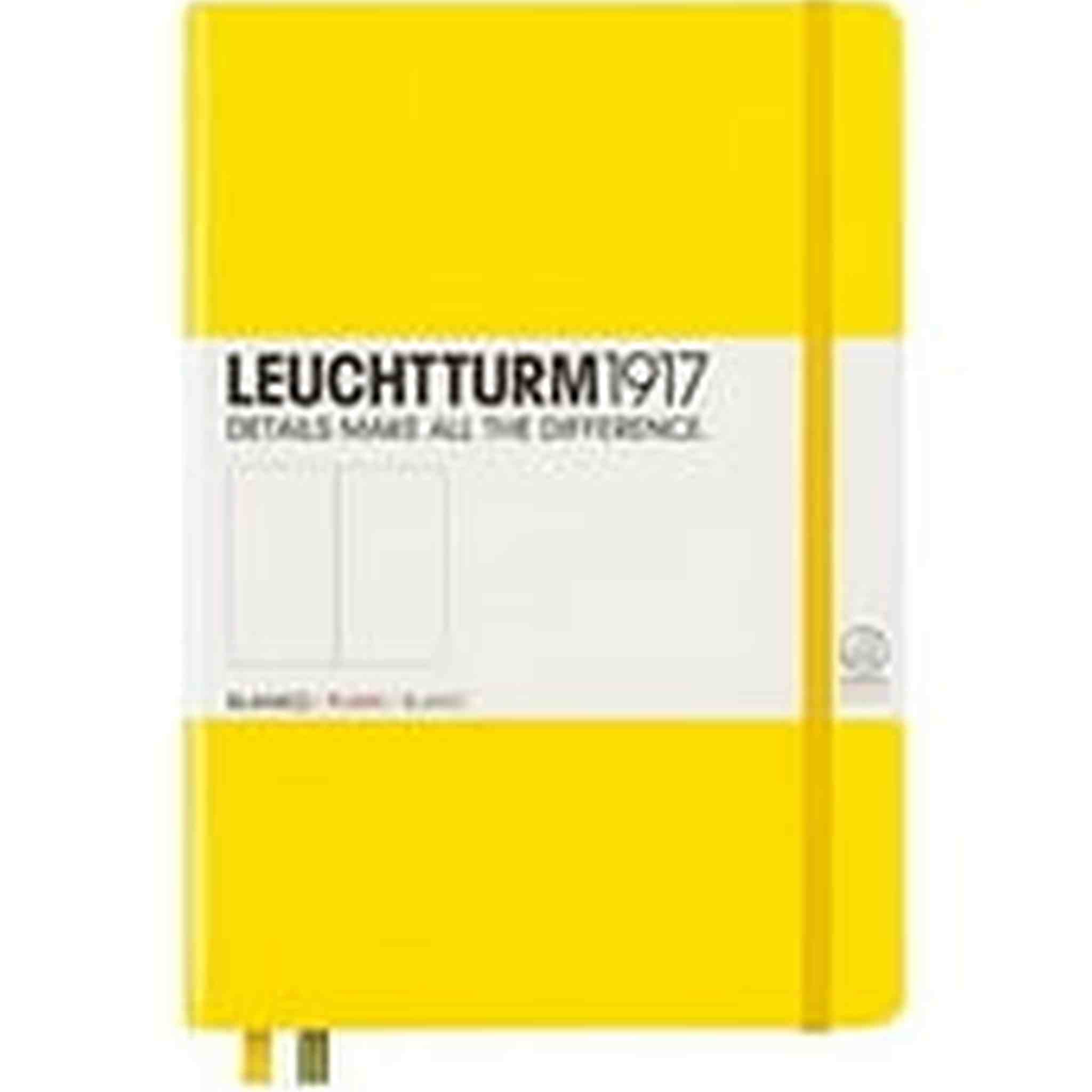 LEUCHTTURM1917 - Medium A5 Plain Hardcover Notebook Lemon - 251 Numbered Pages Leuchtturm