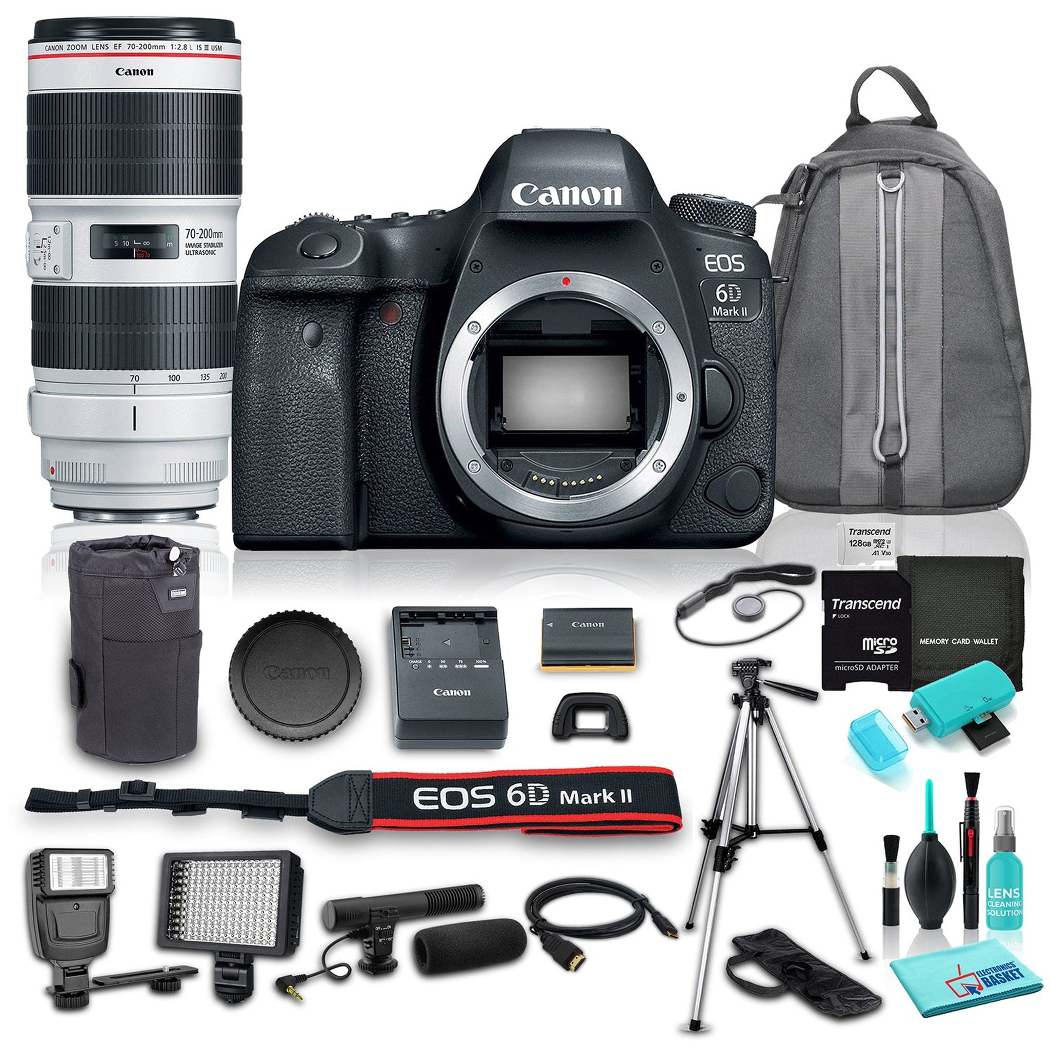 Canon EOS 6D Mark II DSLR Camera Body Only w/ Canon EF 70-200mm f/2.8L IS III USM Lens Bundle w/ 12 Piece Accessories Canon