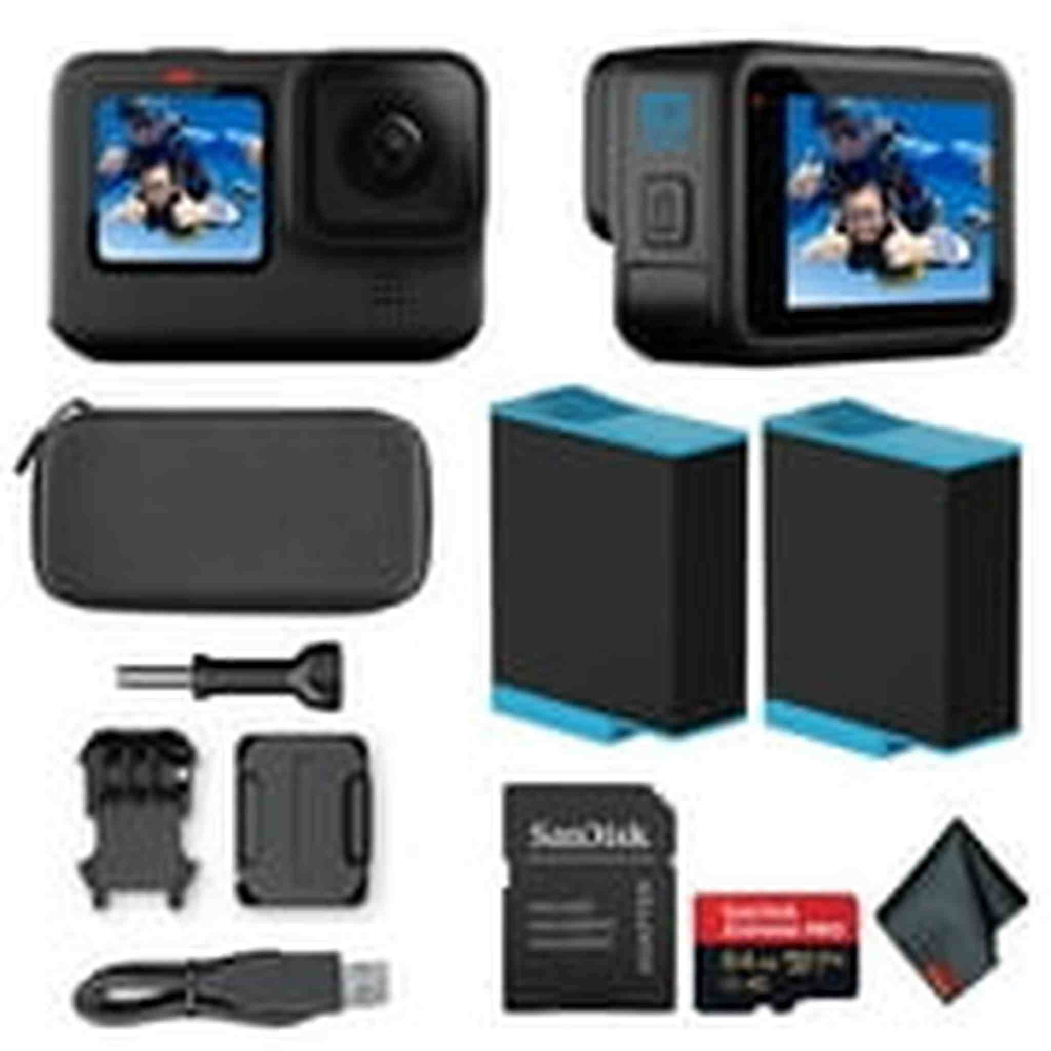 GoPro HERO10 - Waterproof Action Camera With + 64GB Card and Extra Battery Bundle GoPro