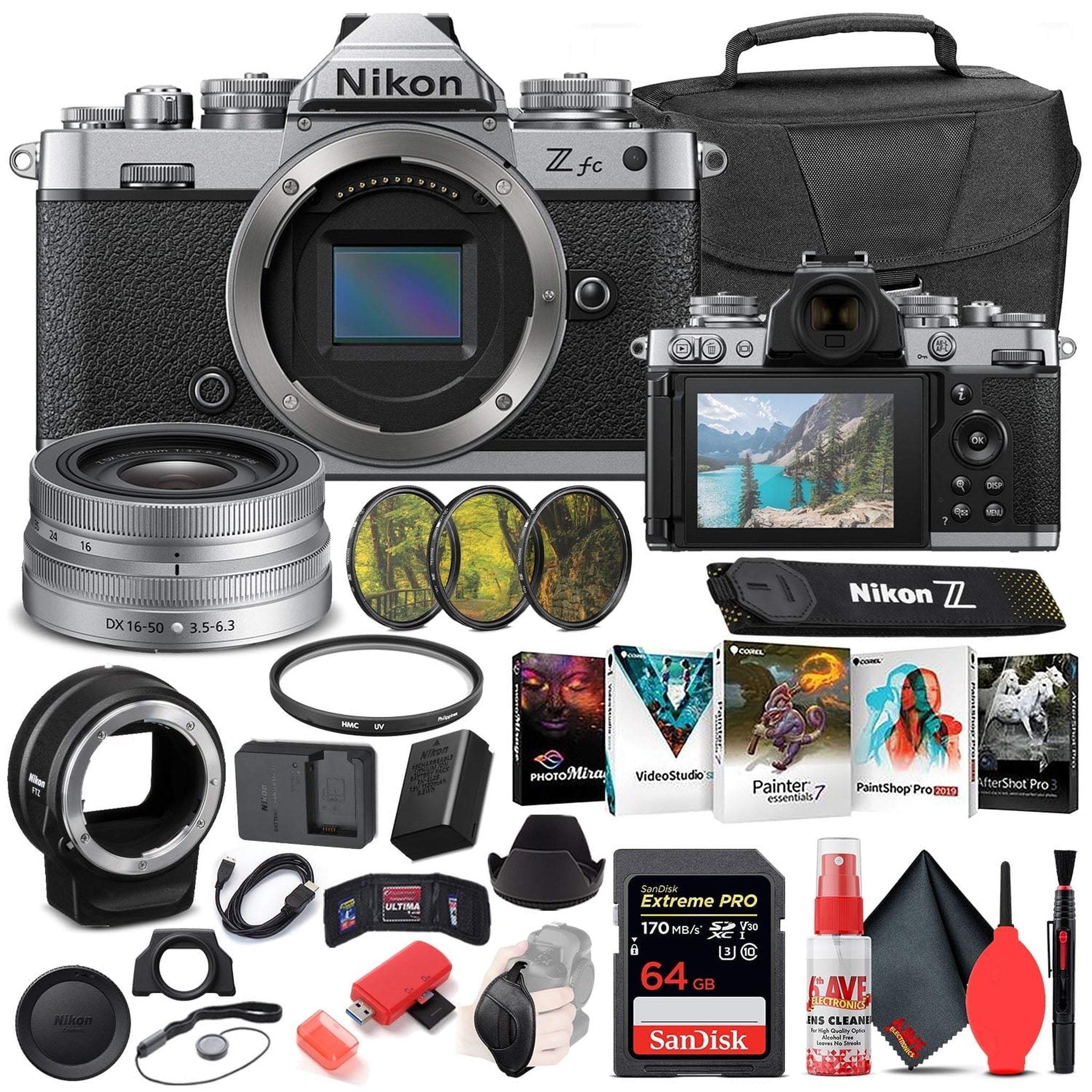 Nikon Z fc Digital Camera with 16-50mm Lens INTL Bundle with FTZ Adapter - Nikon