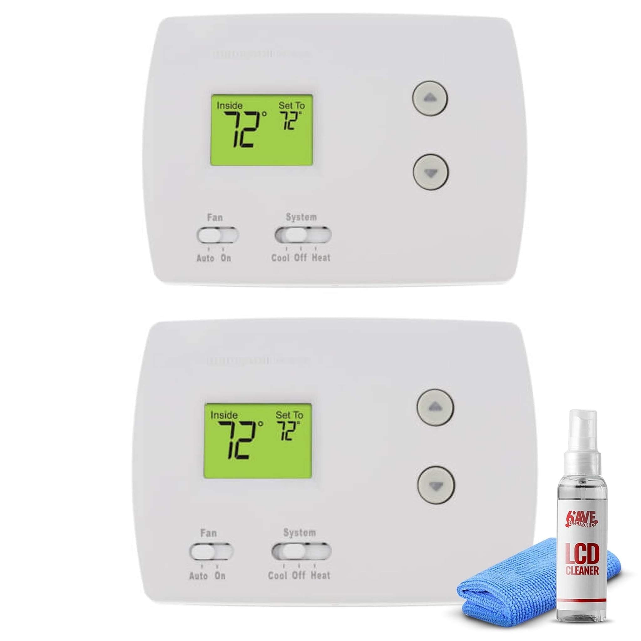 2-Pack Honeywell TH3110D1008 Pro Non-Programmable Digital Thermostat White