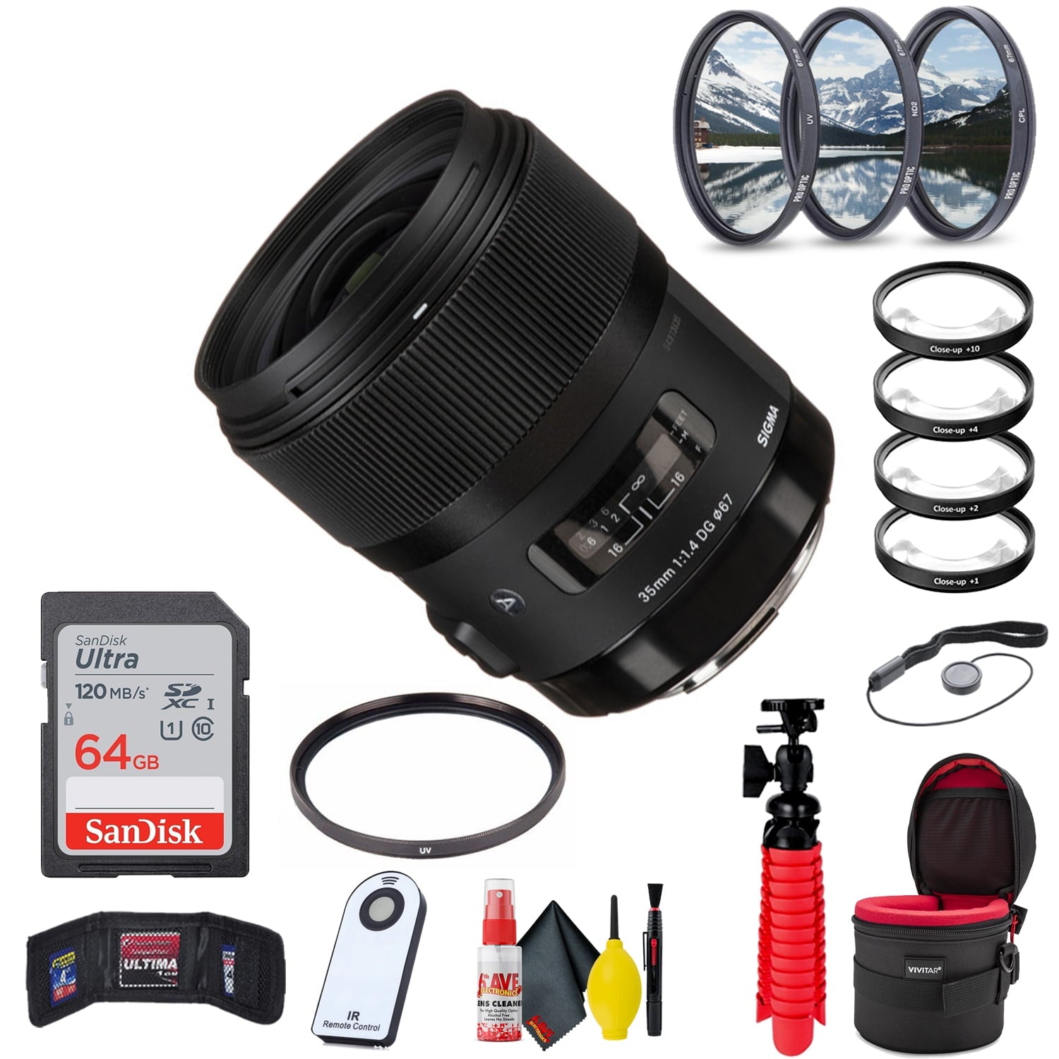 Sigma 35mm f/1.4 DG HSM Art Lens for Canon EF Deluxe Bundle With Accessories Sigma