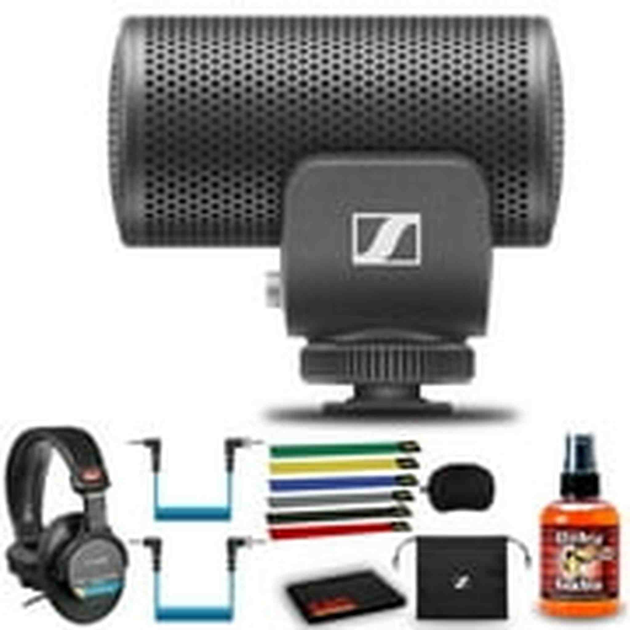 Sennheiser MKE 200 Directional Microphone with Headphones and 6Ave Cleaning Kit Bundle Sennheiser