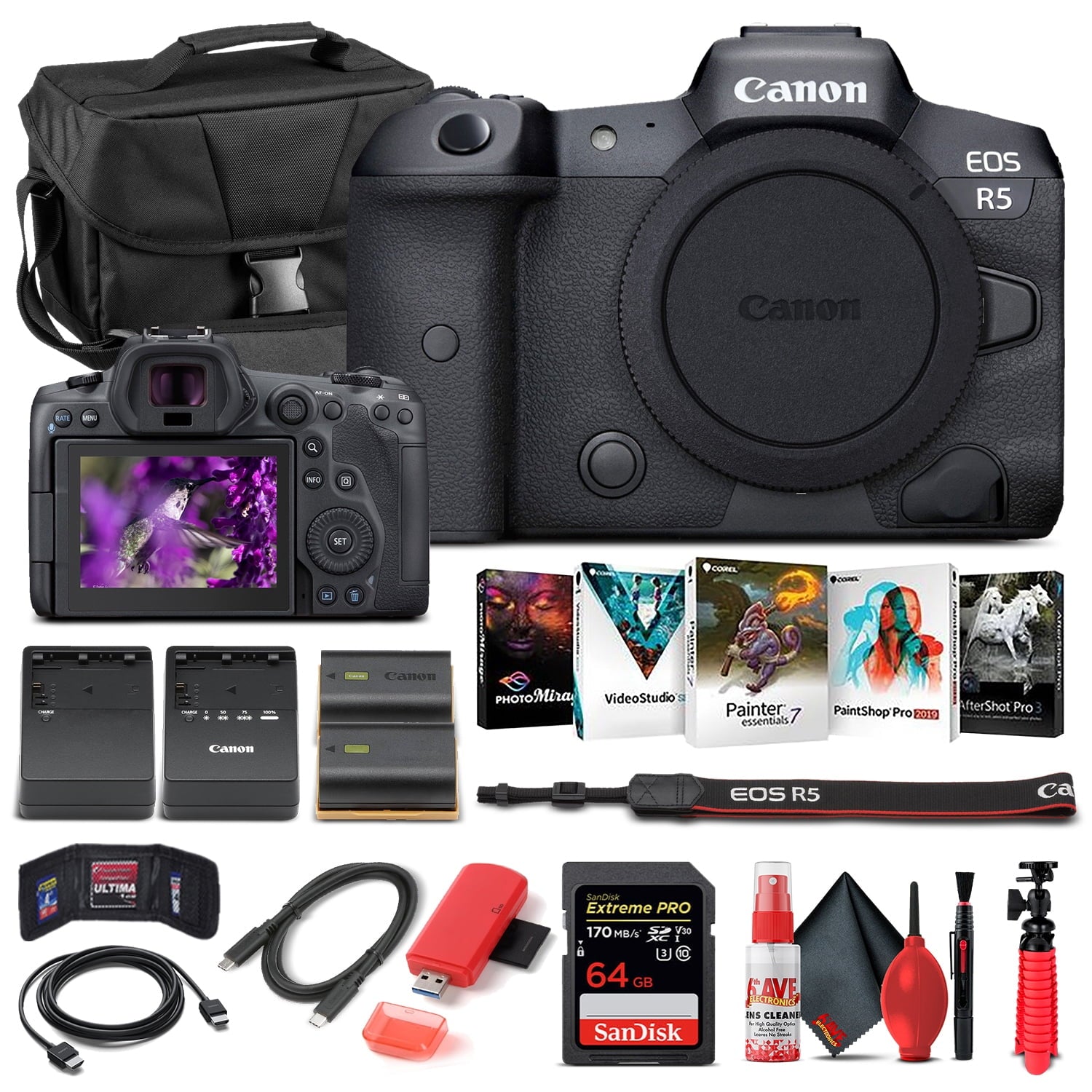 Canon EOS R5 Mirrorless Camera Body Only 4147C002 - Basic Bundle Canon