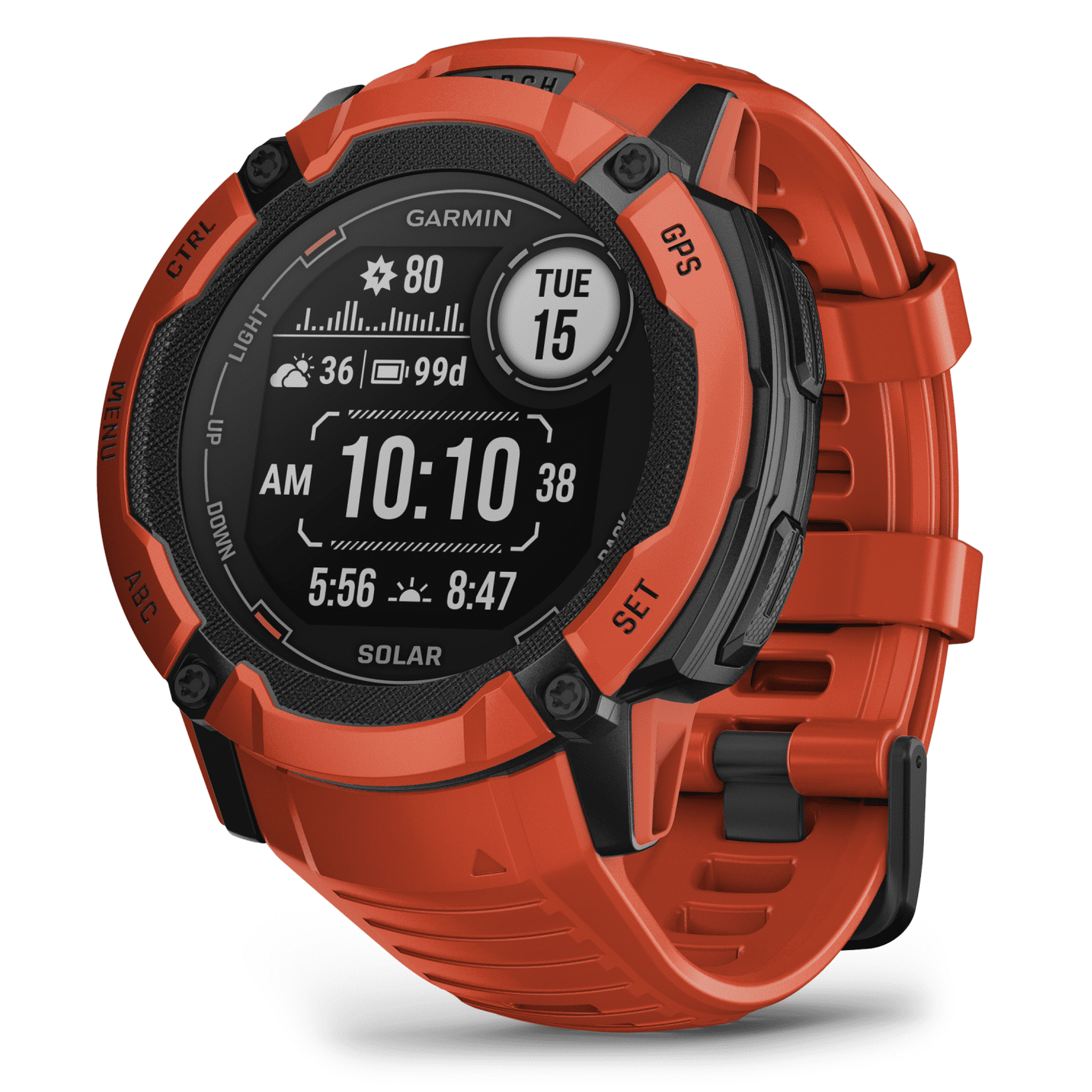 Garmin Instinct 2X Solar, Rugged GPS Smartwatch, Flame Red Garmin