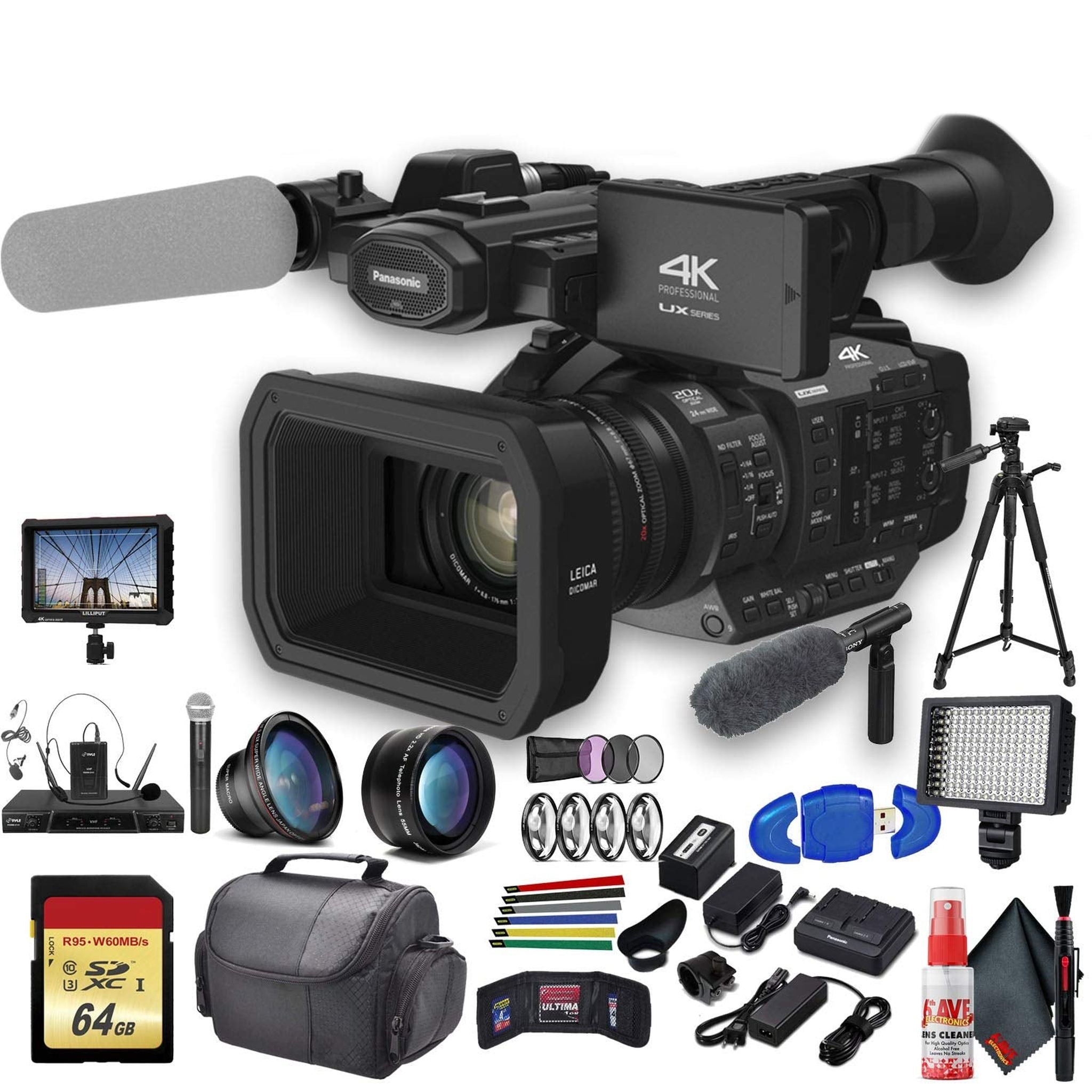 Panasonic AG-UX180 4K Professional Camcorder AG-UX180PJ8 With Professional Bundle Panasonic