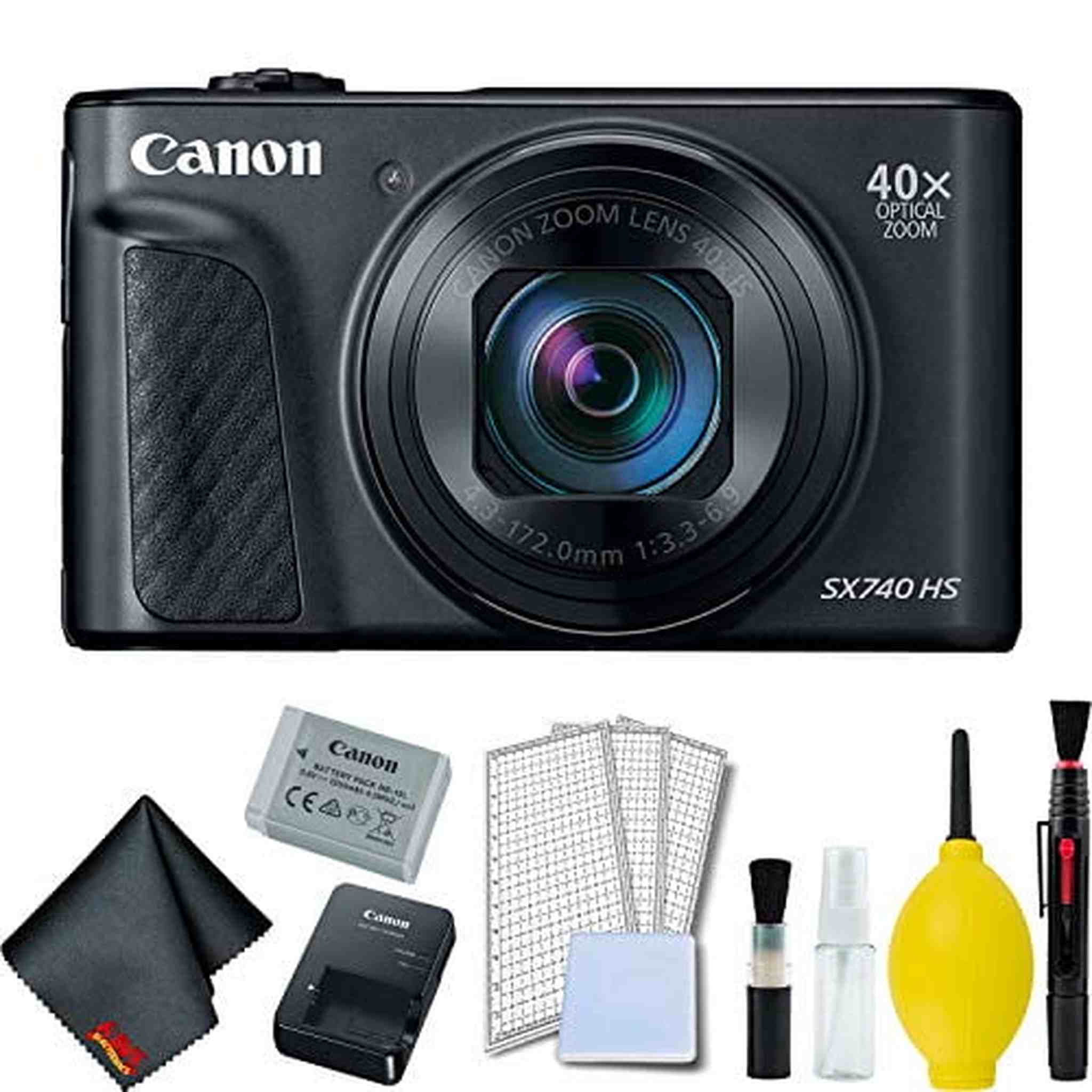 Canon PowerShot SX740 HS Digital Camera Black Basic Bundle - International Model Canon