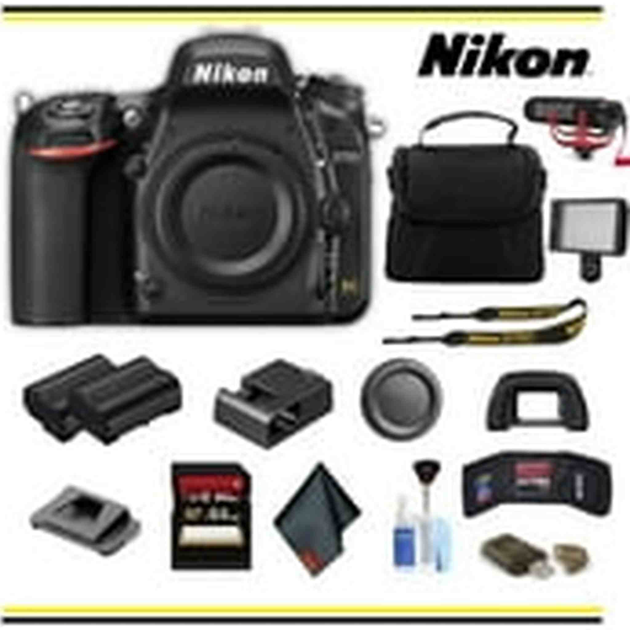 Nikon D750 DSLR Camera 1543 Advanced Bundle W/ Bag, Extra Battery, LED Light, Mic, and More- International Model Nikon