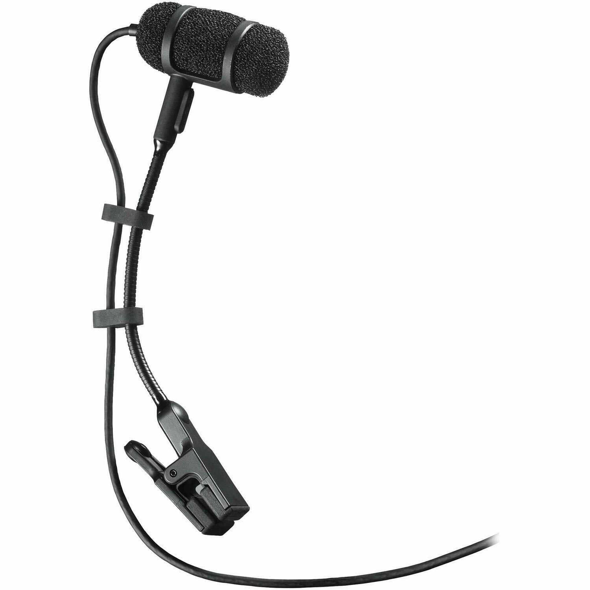 Audio-Technica PRO 35 Cardioid Condenser Clip-on Instrument Microphone with 10-Foot XLR Cable, Carrying Case, 6Ave Clean