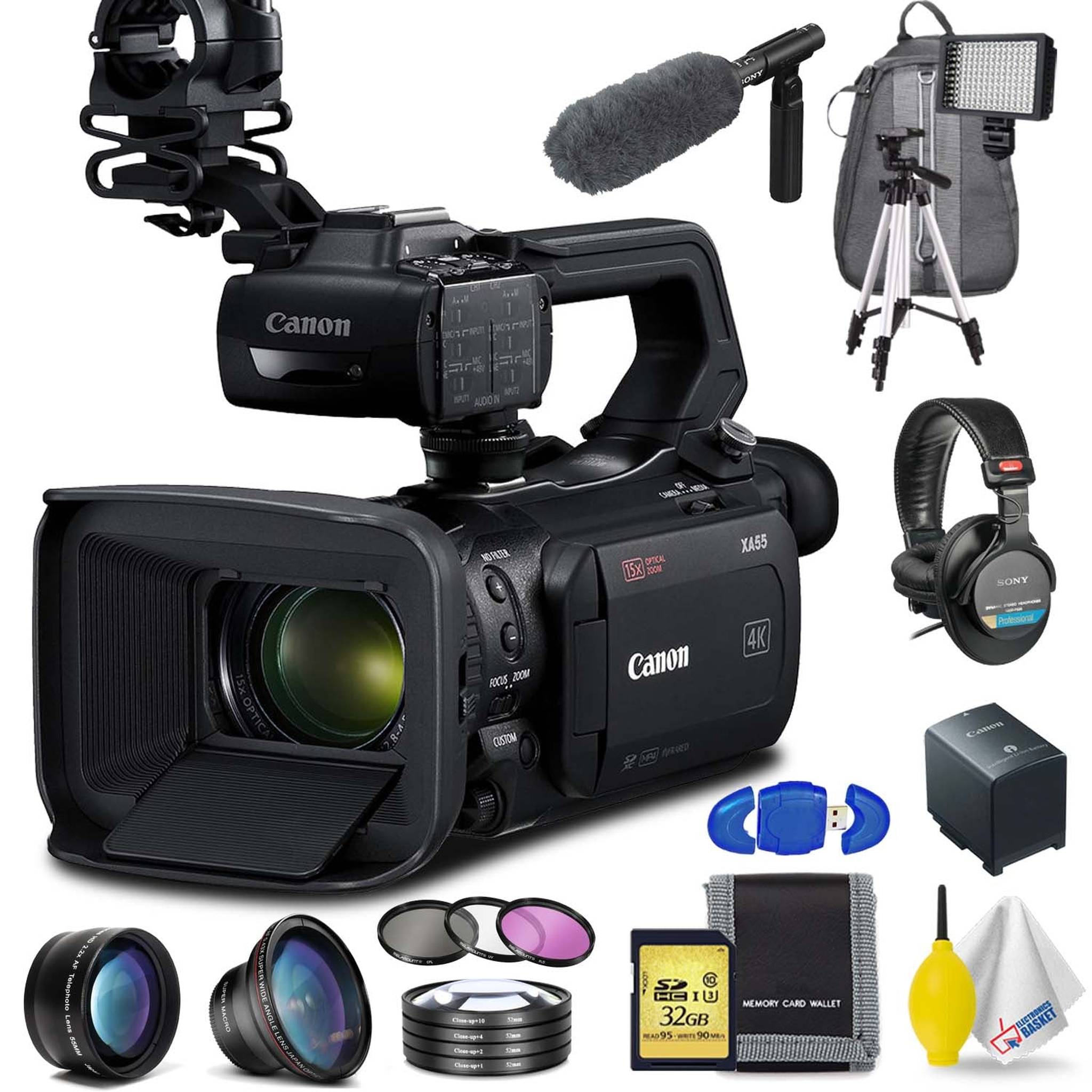 Canon XA55 Professional UHD 4K Camcorder Professional Accessory Bundle Canon