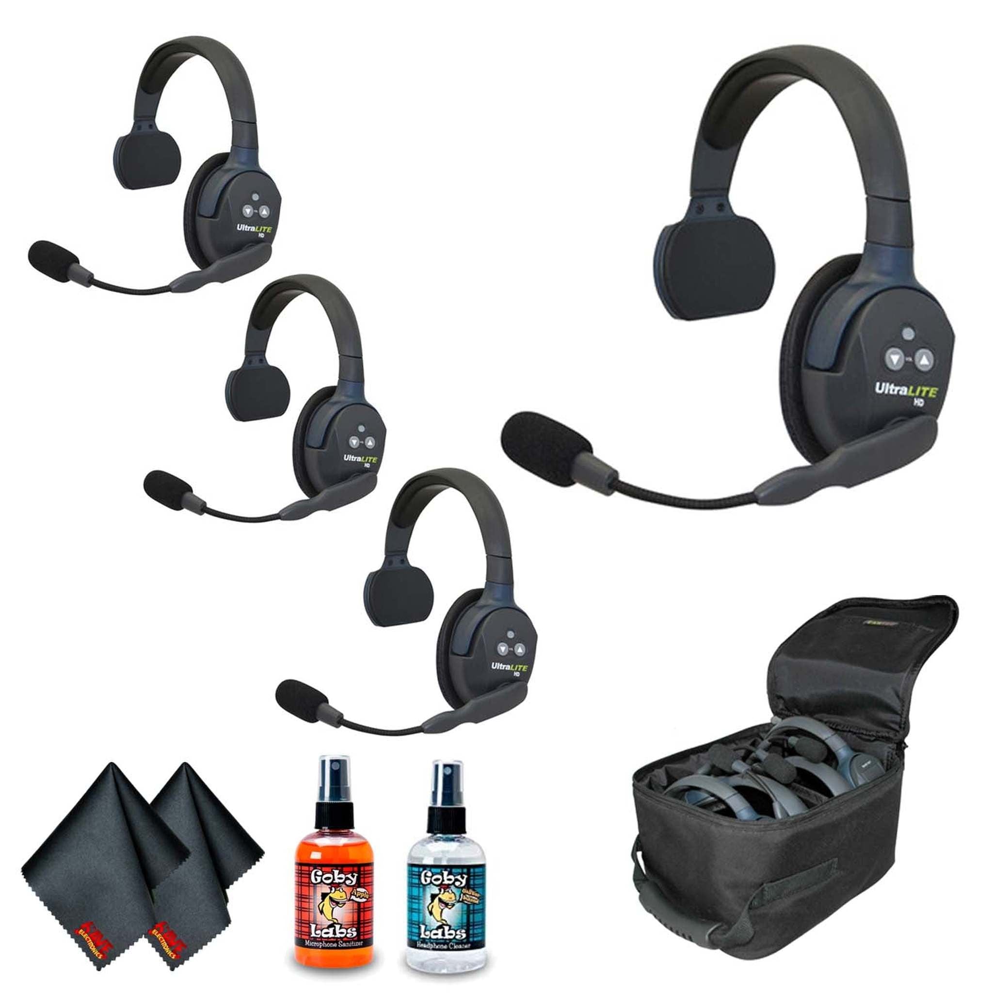 Eartec UL4S UltraLITE 4-Person Headset System USA Bundle 1 Eartec