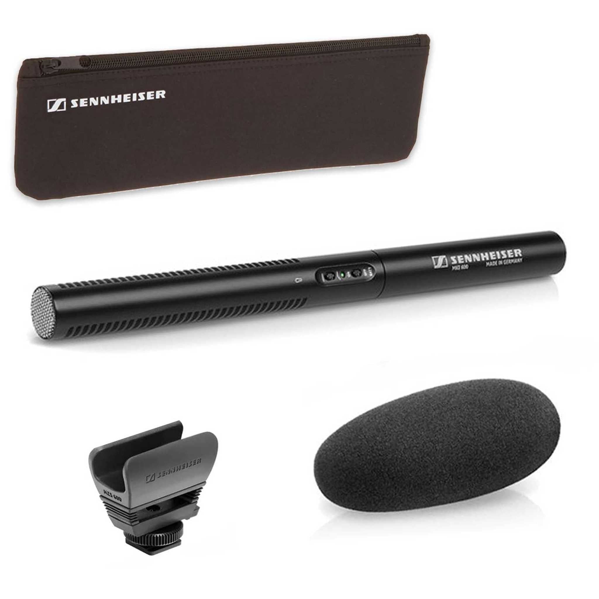 Sennheiser MKE 600 Camcorder Shotgun Microphone with Carrying Case, Shock Mount, Foam Windscreen AND 1-Year Extended Warranty Bundle Sennheiser