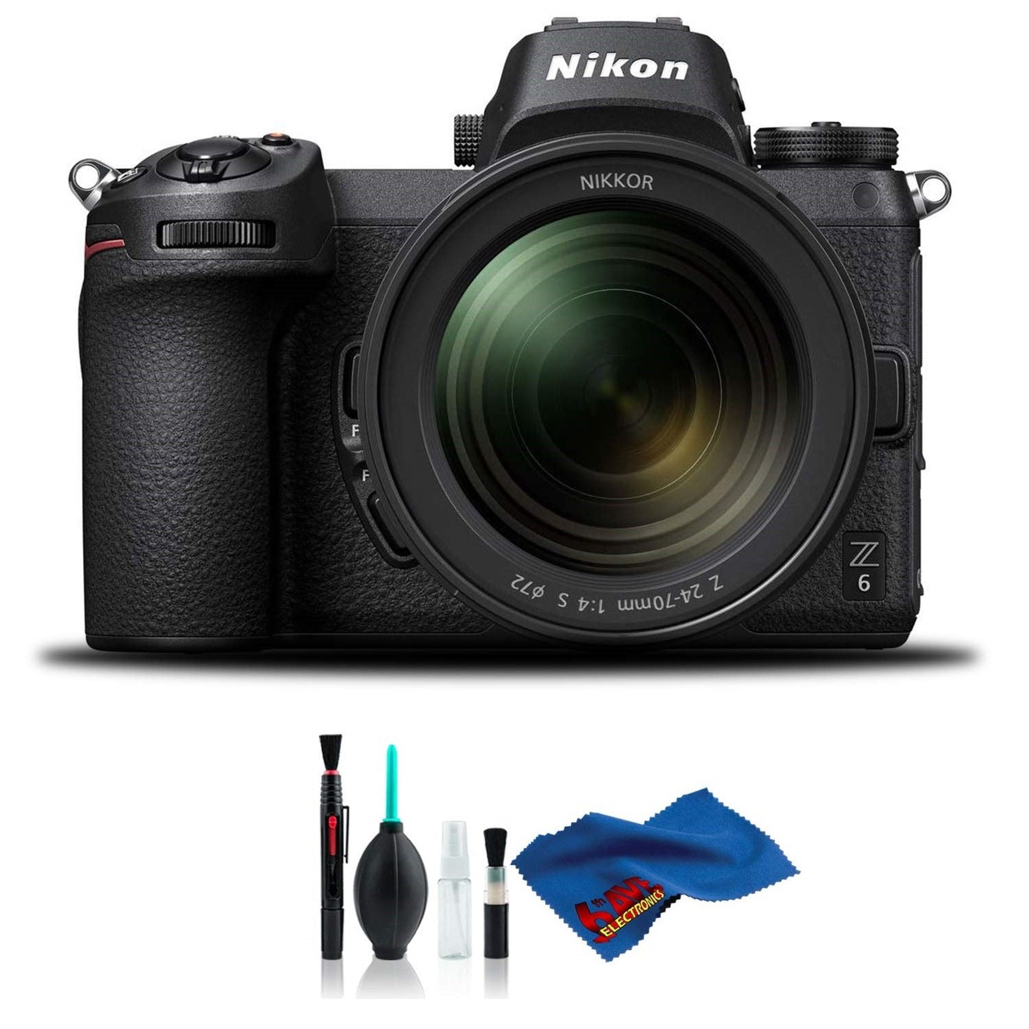 Nikon Z 6 Mirrorless Digital Camera with 24-70mm Lens and Cleaning Kit International Model Nikon