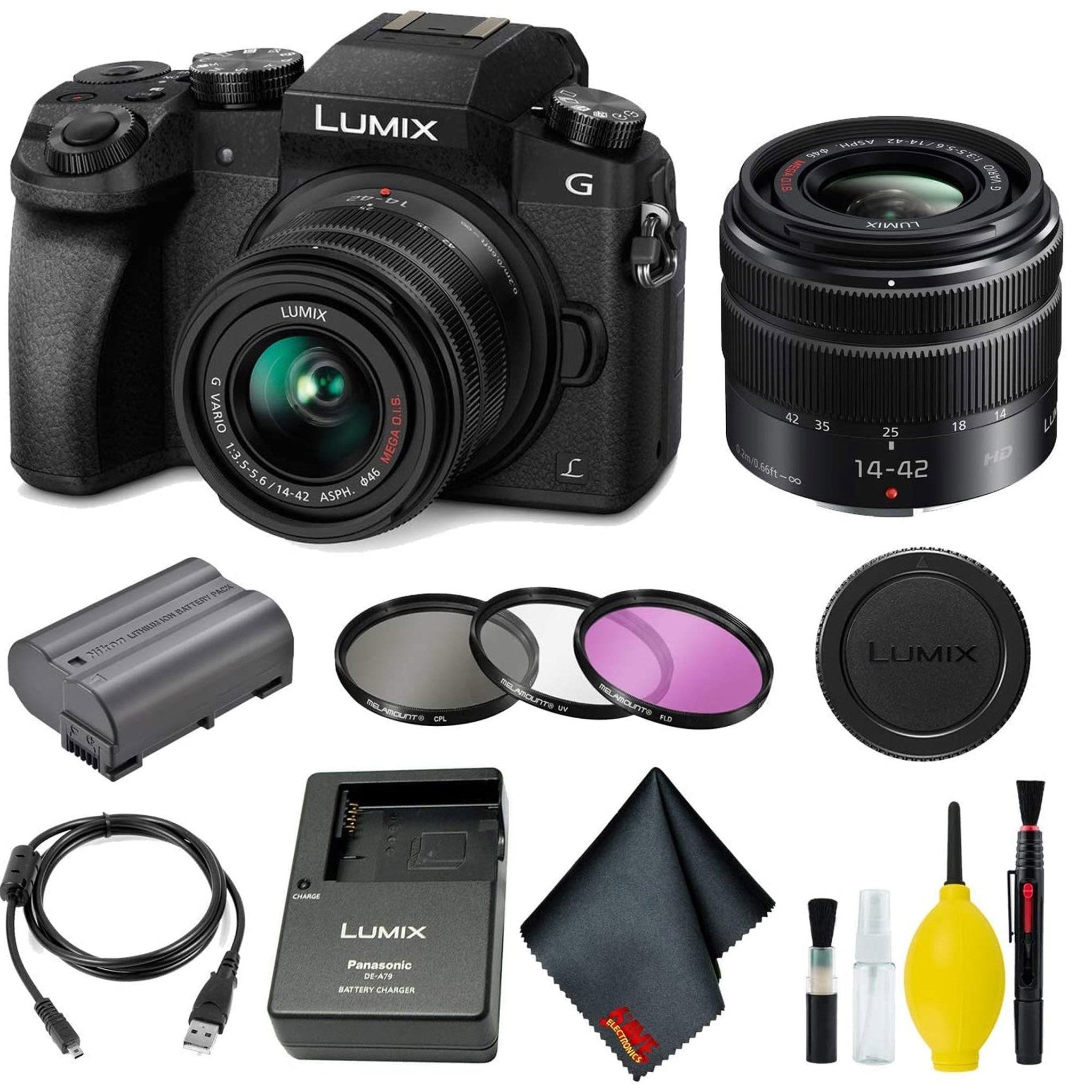 Panasonic Lumix DMC-G7 Mirrorless Micro Four Thirds Digital Camera with 14-42mm Lens Bundle Panasonic