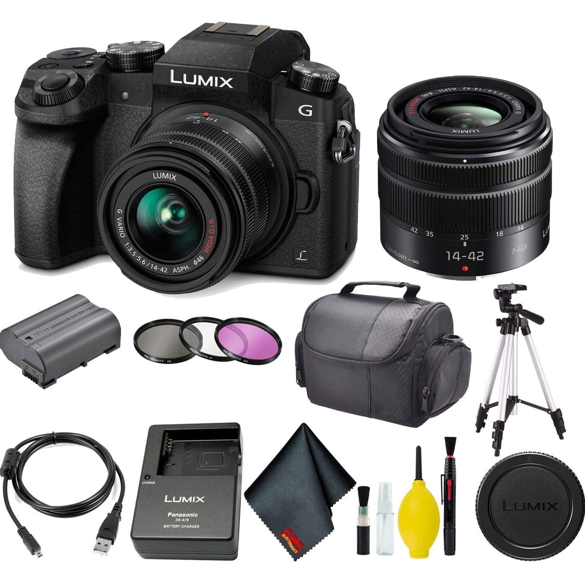 Panasonic Lumix DMC-G7 Mirrorless Micro Four Thirds Digital Camera with 14-42mm Lens Pro Bundle Panasonic