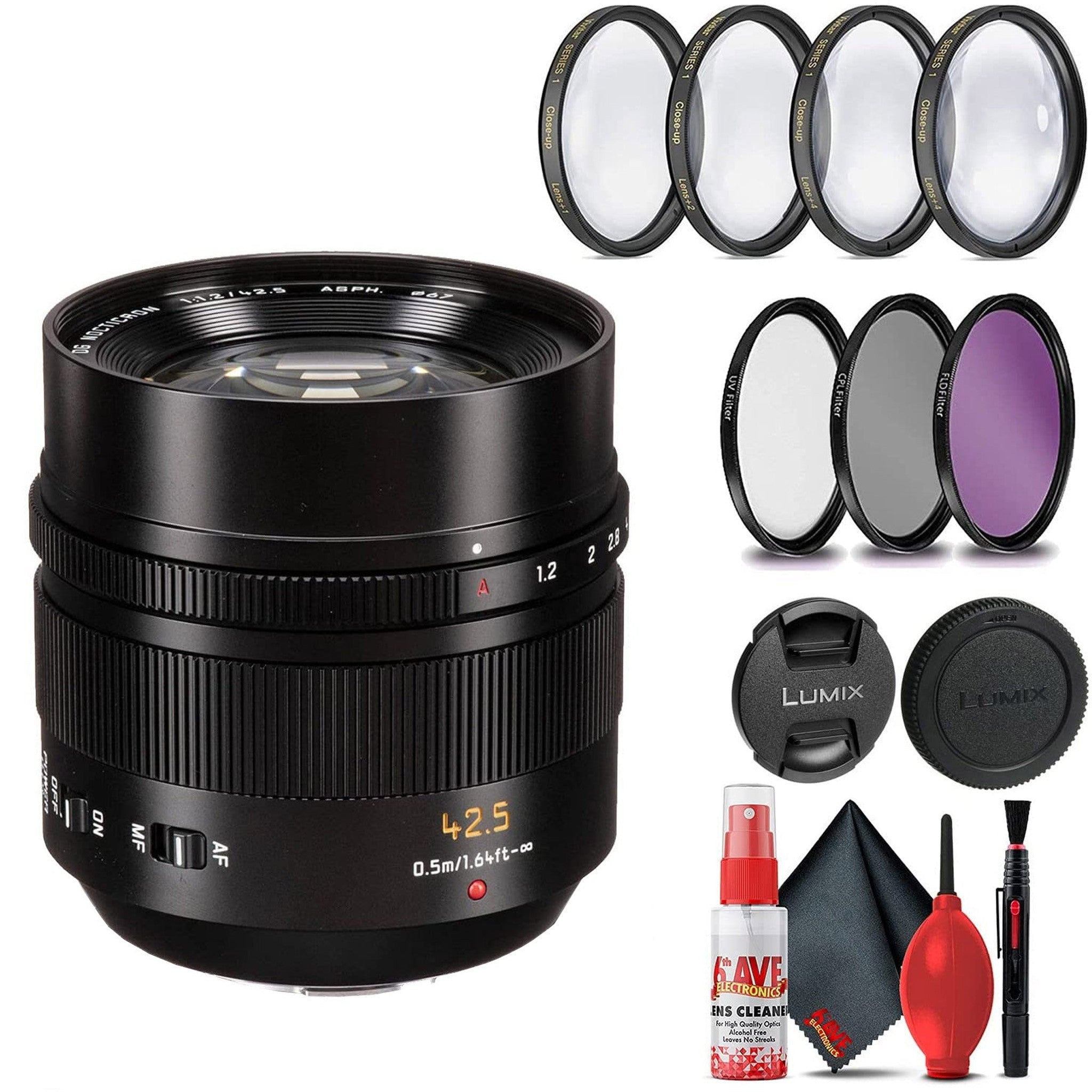 Panasonic Leica DG Nocticron 42.5mm f1.2 Lens Bundle with 67mm Filter Kits Panasonic