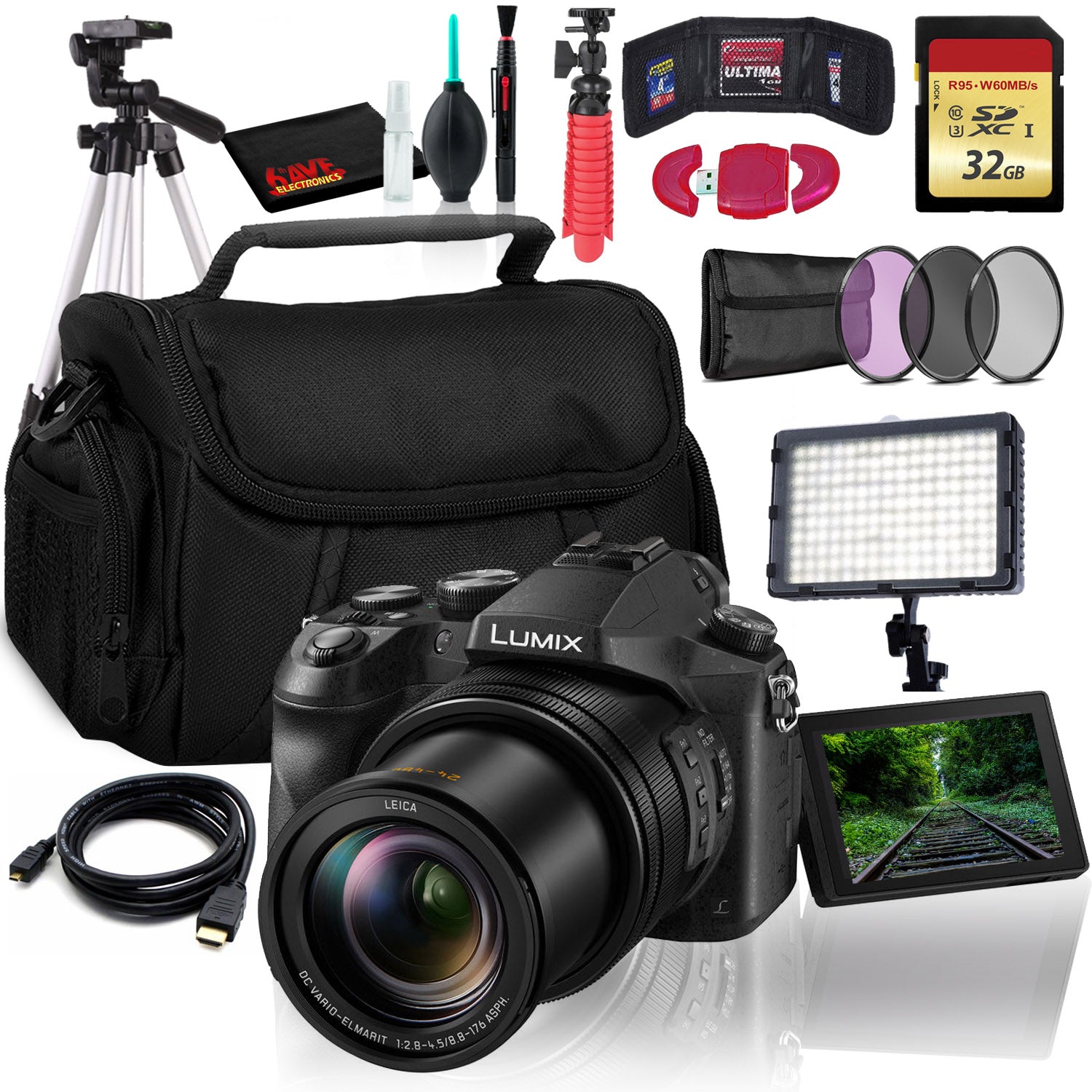 Panasonic Lumix DMC-FZ2500 Digital Camera with Tripod Kit Starter Bundle Panasonic