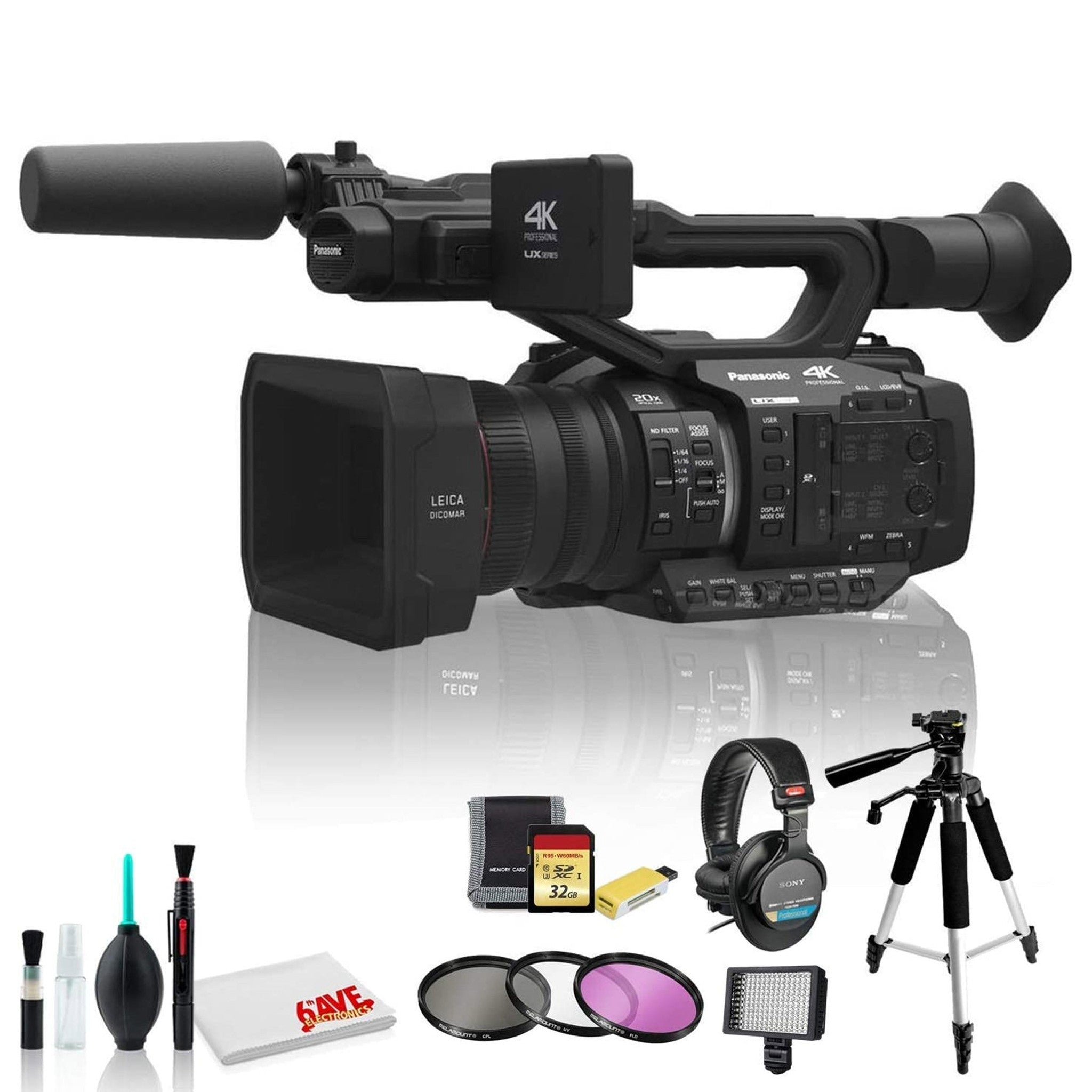 Panasonic AG-UX180 4K Premium Professional Camcorder - Ultimate Bundle Panasonic