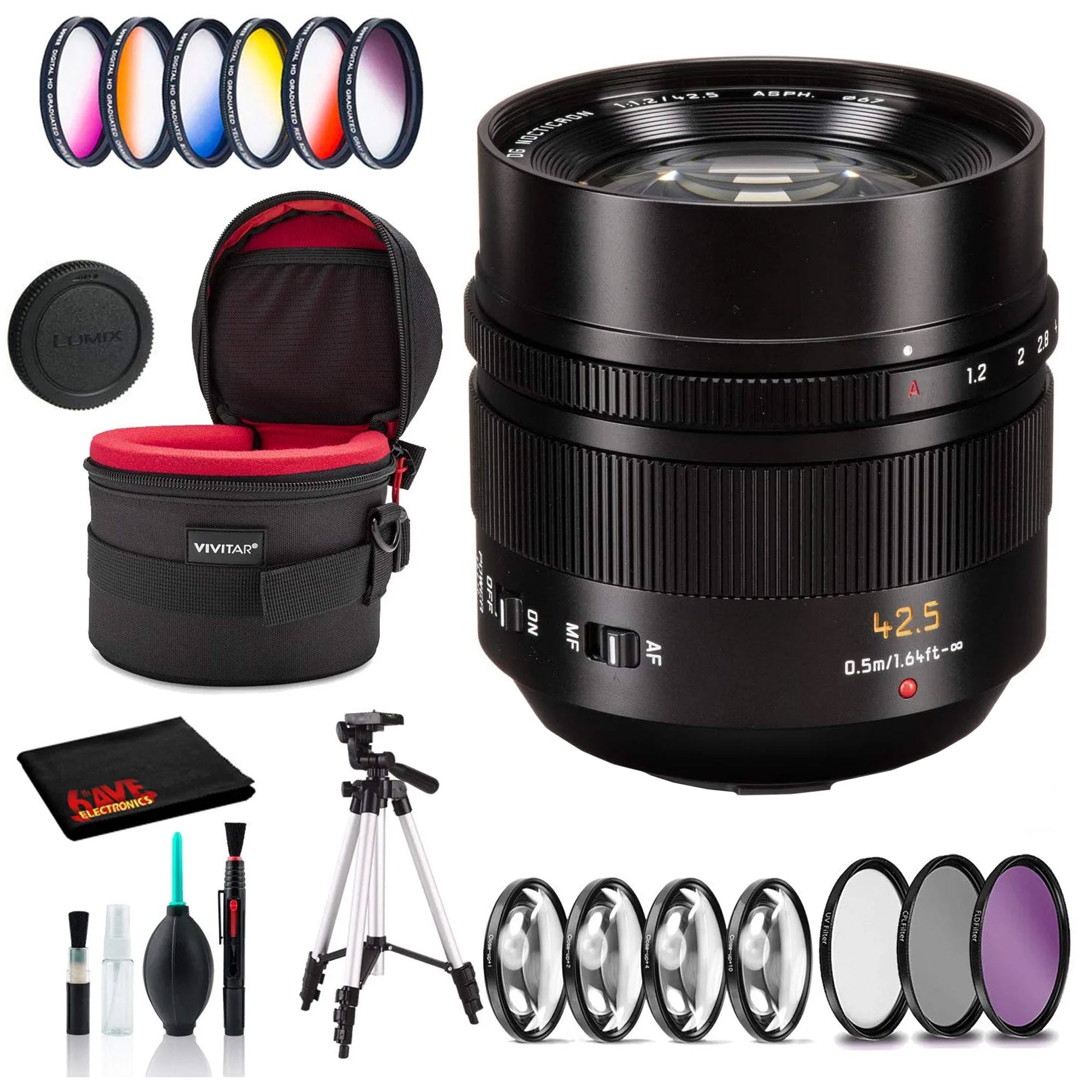 Panasonic Leica DG Nocticron 42.5mm f/1.2 ASPH. POWER O.I.S. Lens - Premium Kit Panasonic