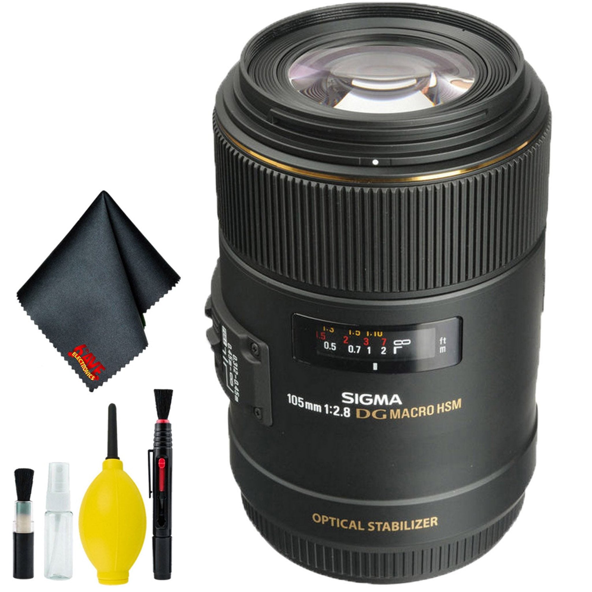 Sigma 105mm f/2.8 EX DG OS HSM Macro Lens for Canon EF Intl Standard Bundle Sigma