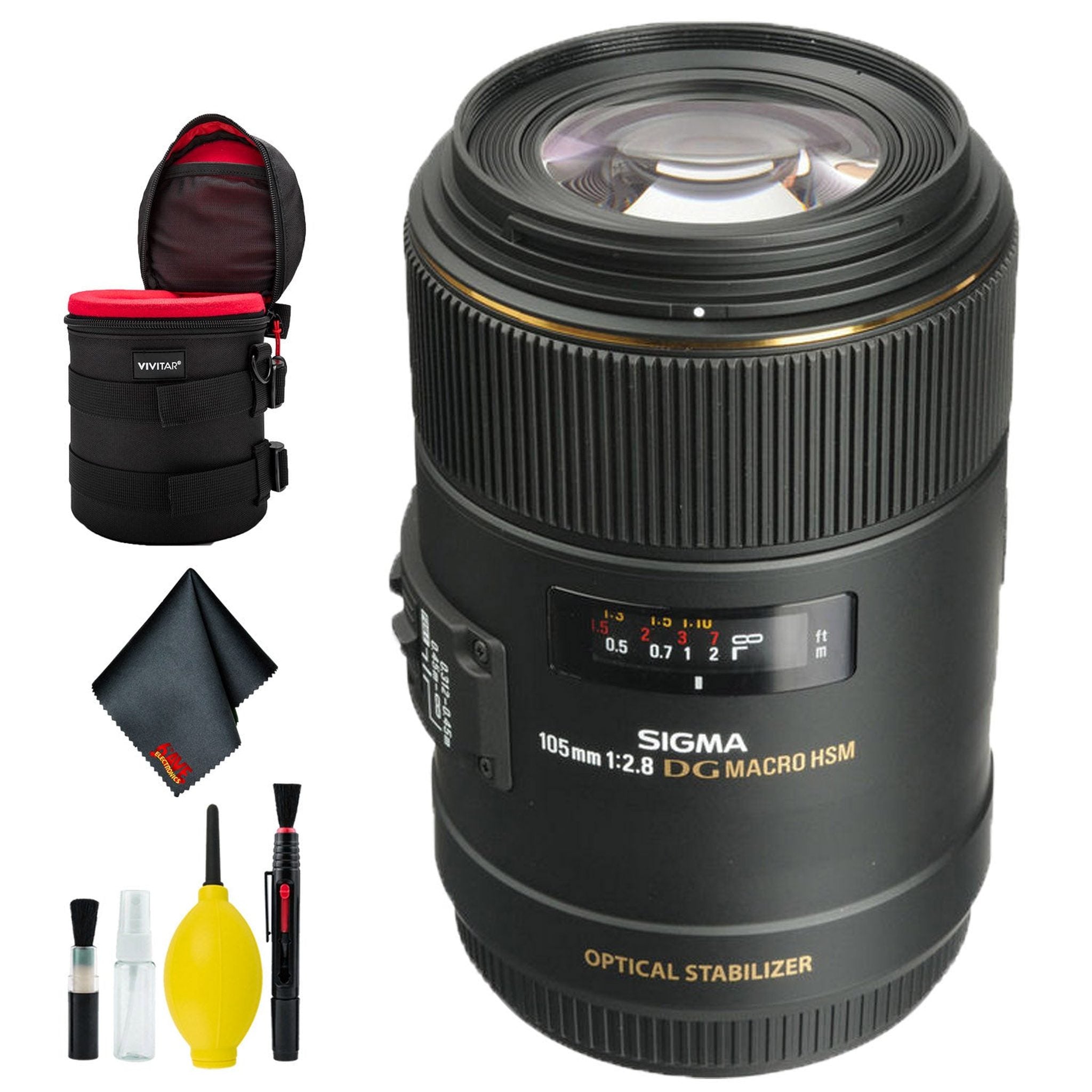 Sigma 105mm f/2.8 EX DG OS HSM Macro Lens for Canon EF Intl Deluxe Bundle Sigma