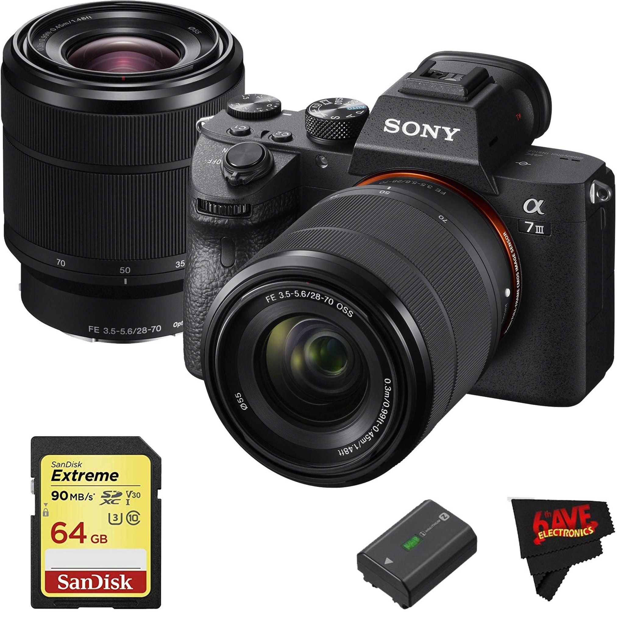 Sony Alpha a7 III Mirrorless Digital Camera 28-70mm Lens International Version Starters Kit Sony