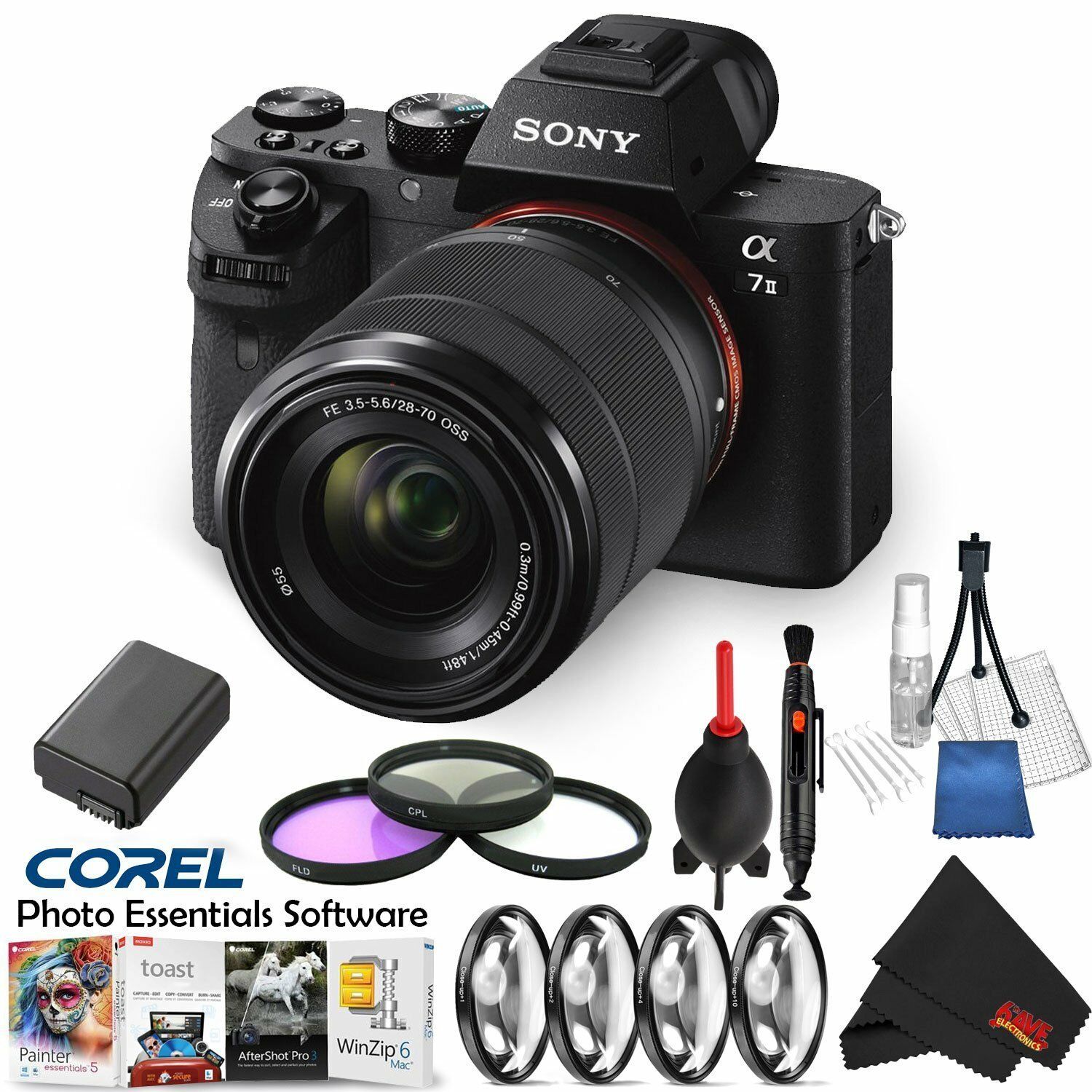 Sony Alpha a7 II Mirrorless Digital Camera International Version with FE 28-70mm f/3.5-5.6 OSS Lens + Mac Photo Essentia Sony