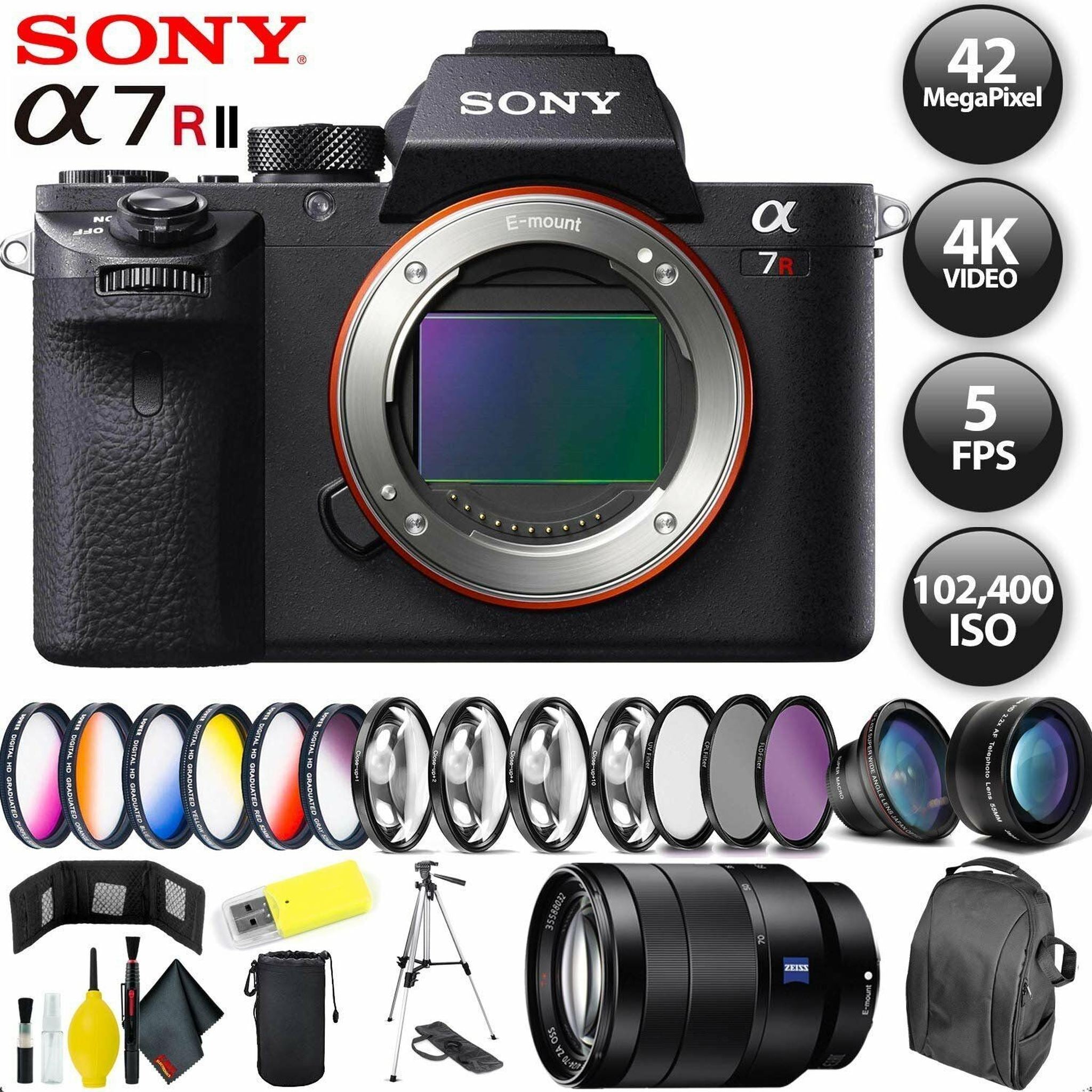 Sony Alpha a7R II Mirrorless Digital Camera + 128GB Memory Card + Sony FE 70-200mm Lens Sony