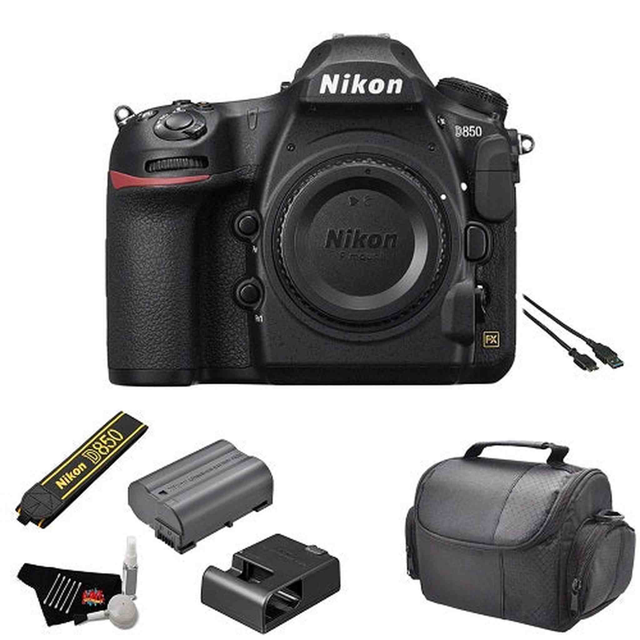 Nikon D850 FX-Format DSLR Camera Body - Kit with Carrying Case + More - International Model Nikon